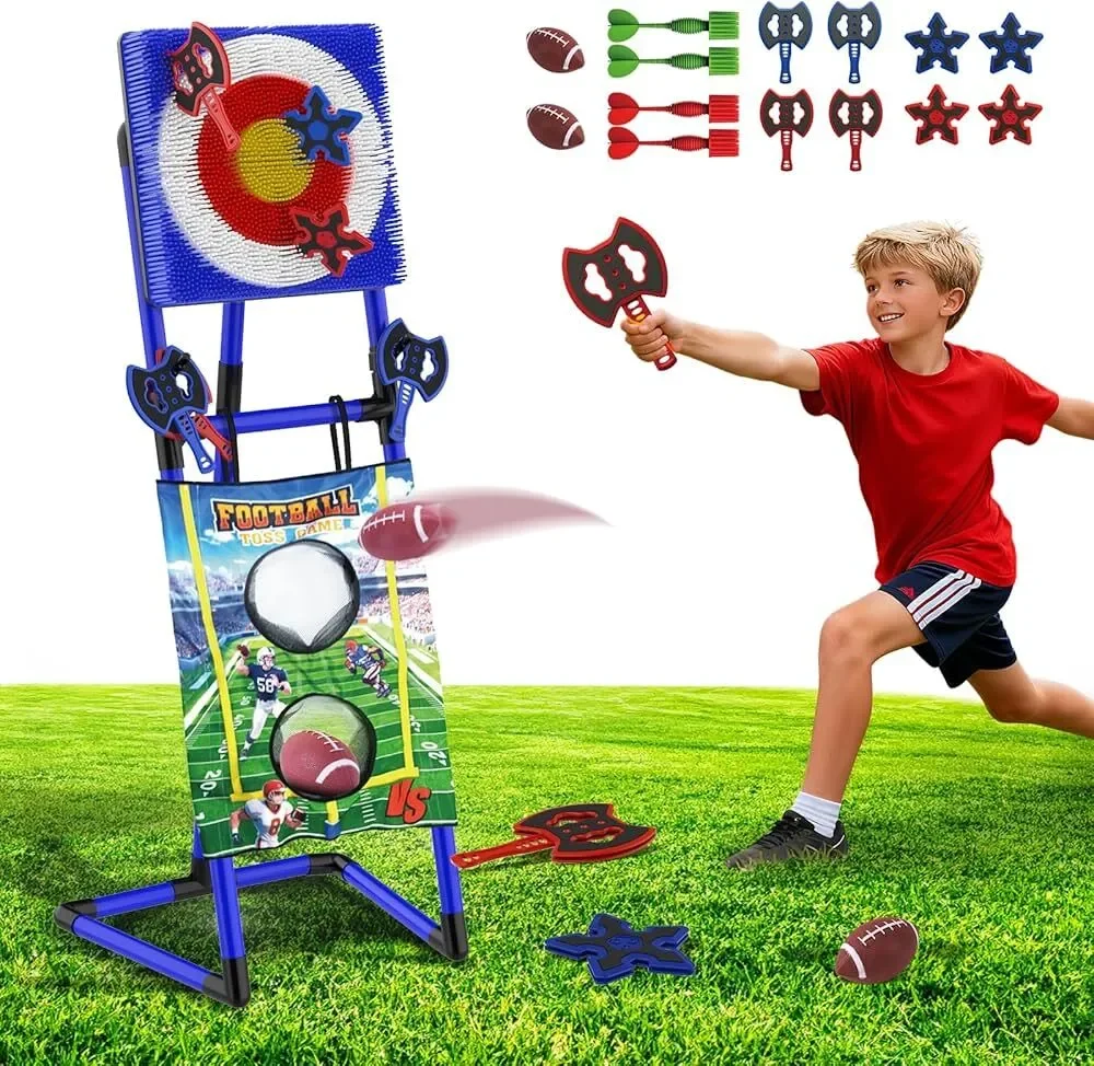 2-in-1 Axe & Football Throwing Challenge – Safe, High-Stakes Fun!