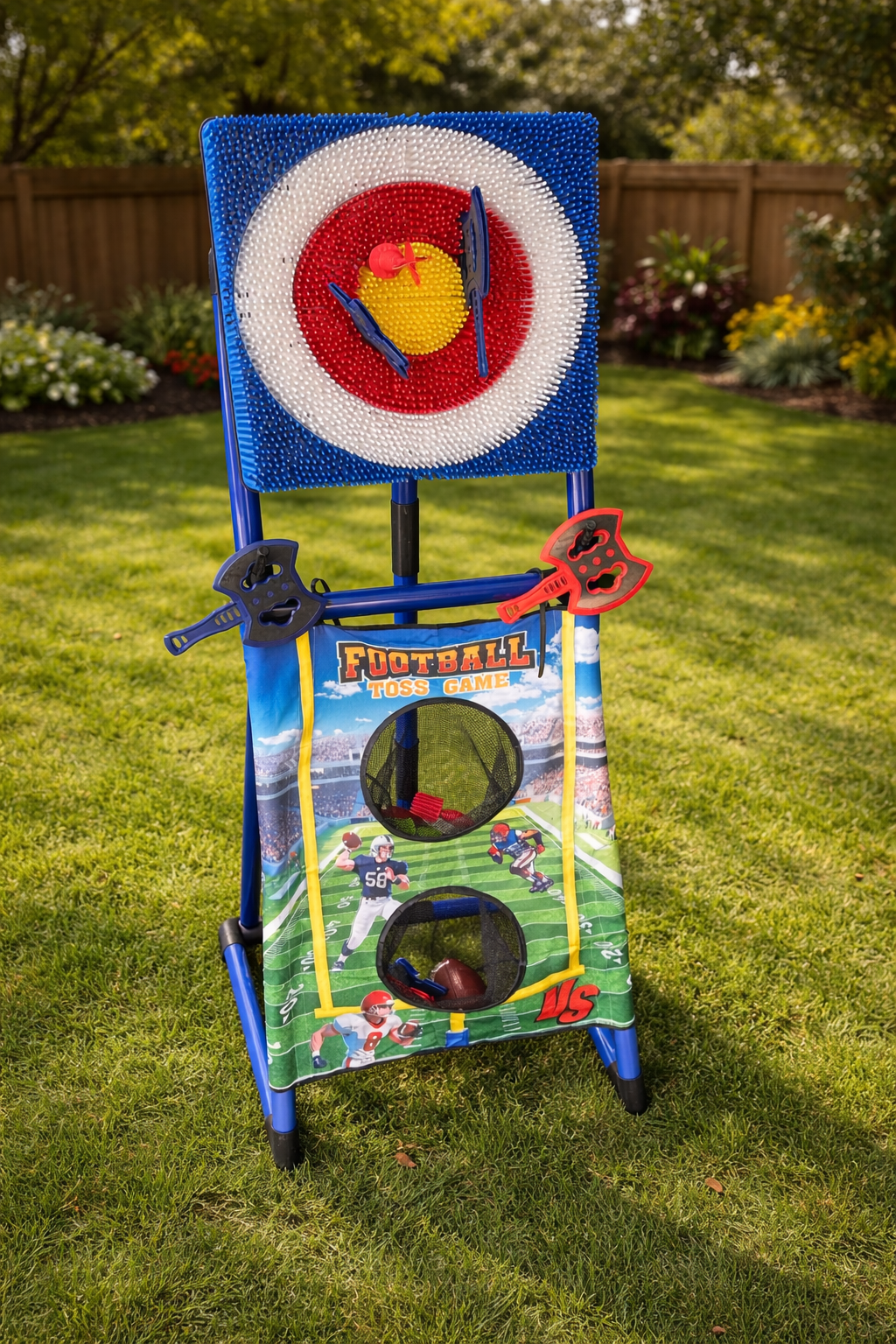 2-in-1 Axe & Football Throwing Challenge – Safe, High-Stakes Fun!