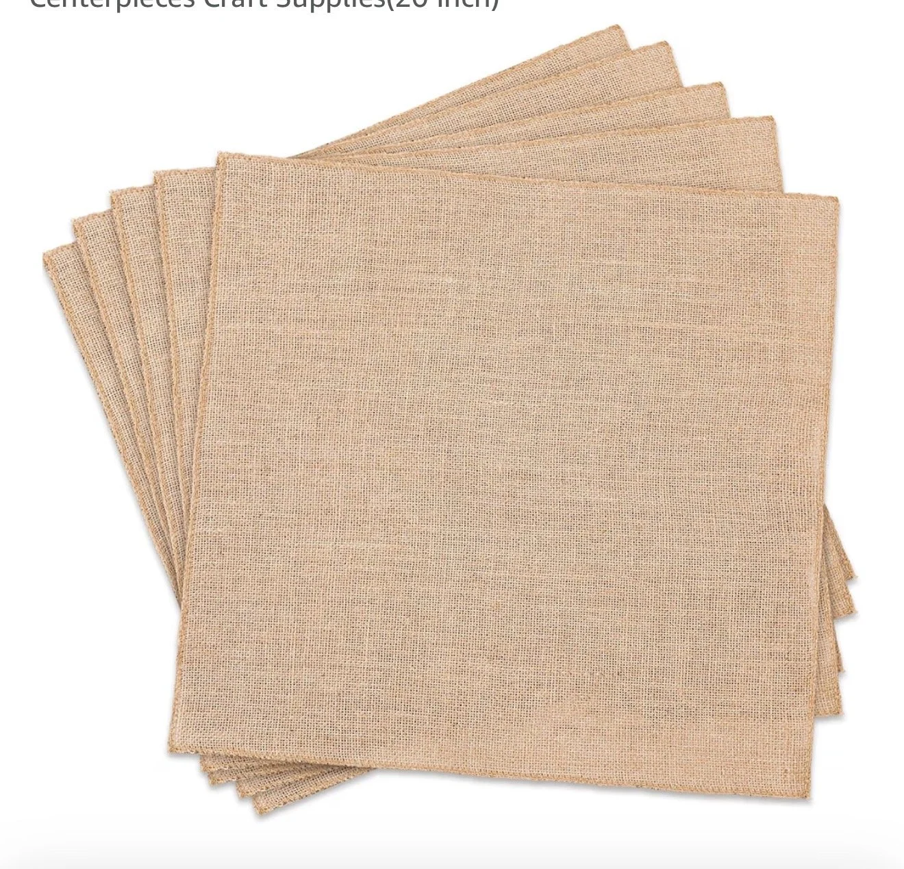 5 Piece Burlap Squares for Party and Wedding Centerpieces