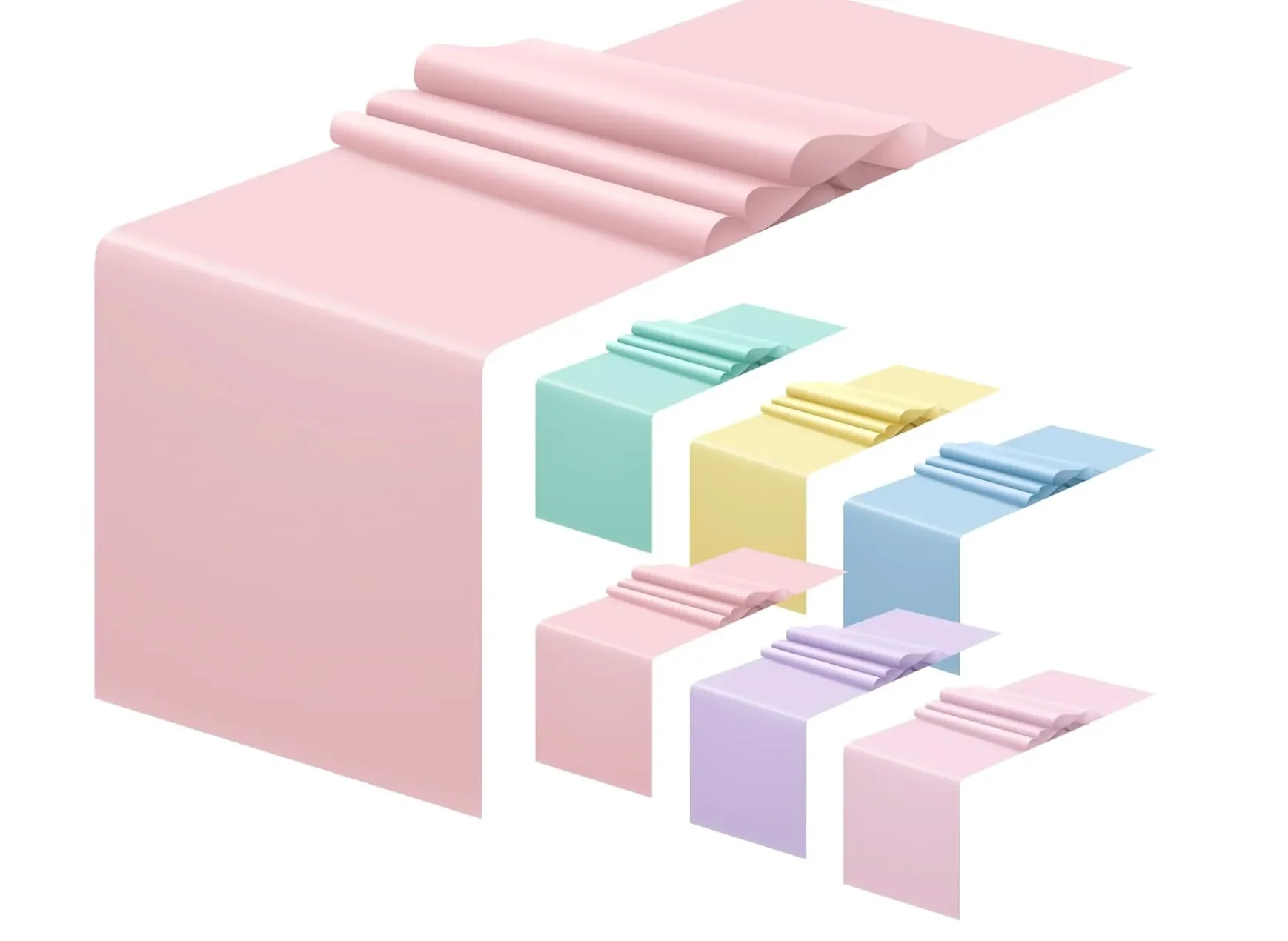 Pastel Color Assorted Satin Silk Table Runners