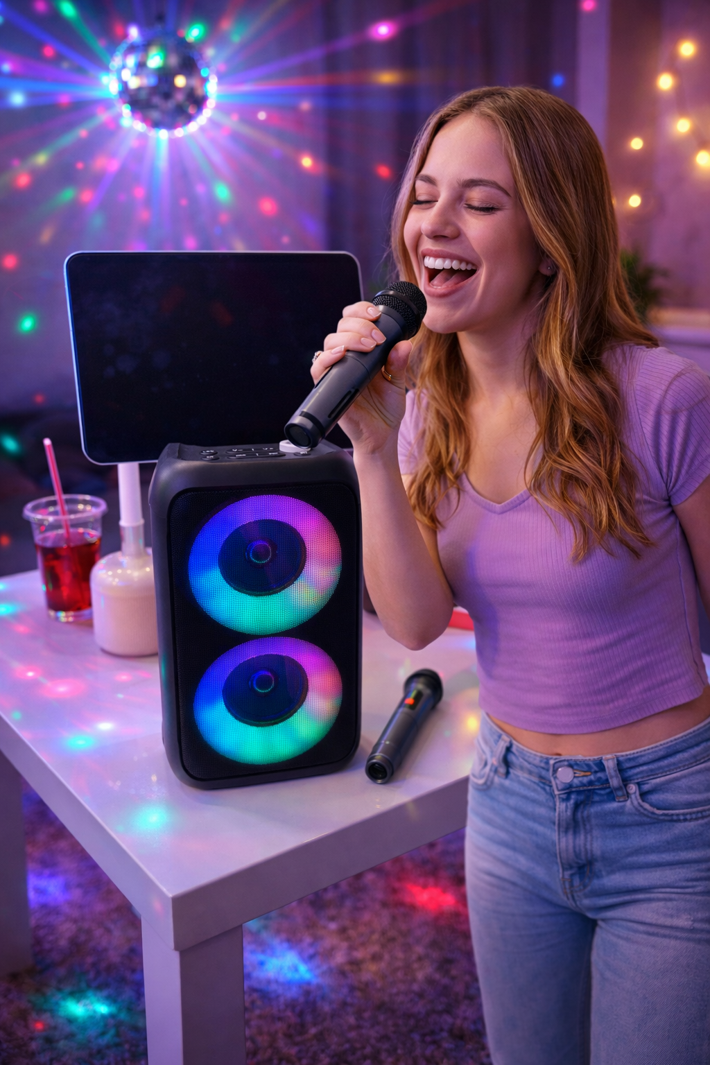Portable Bluetooth Party Speaker & Wireless Karaoke System