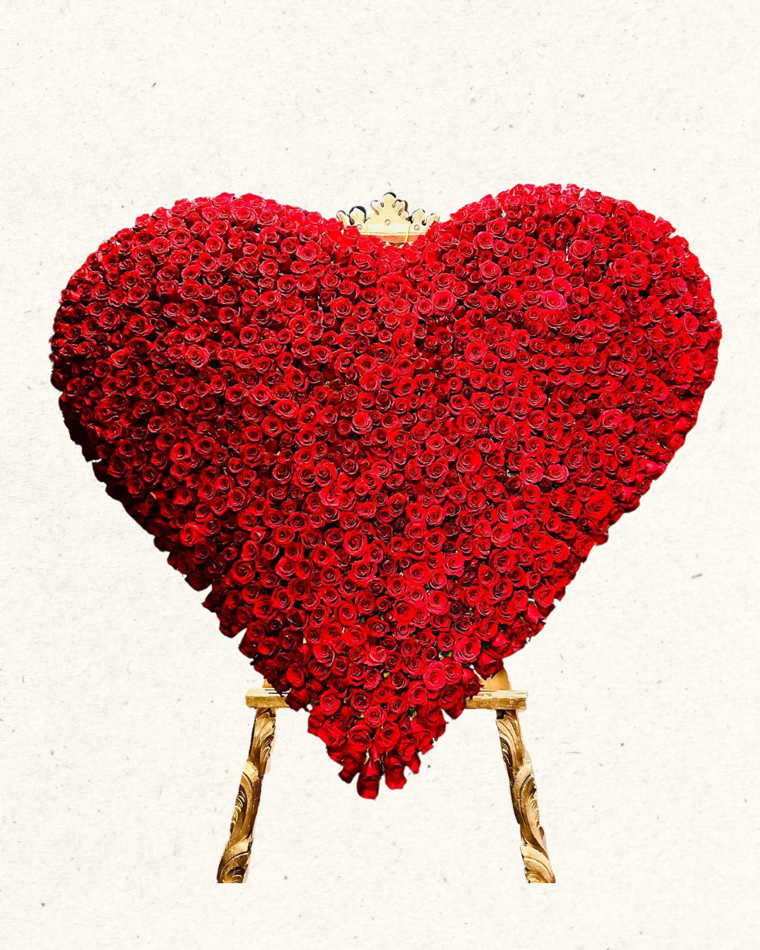 Corazón Fúnebre de Rosas Rojas