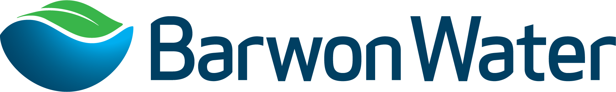 Logo of Barwon Water, featuring a stylized water droplet with green and blue colors and the text 'Barwon Water' next to it.