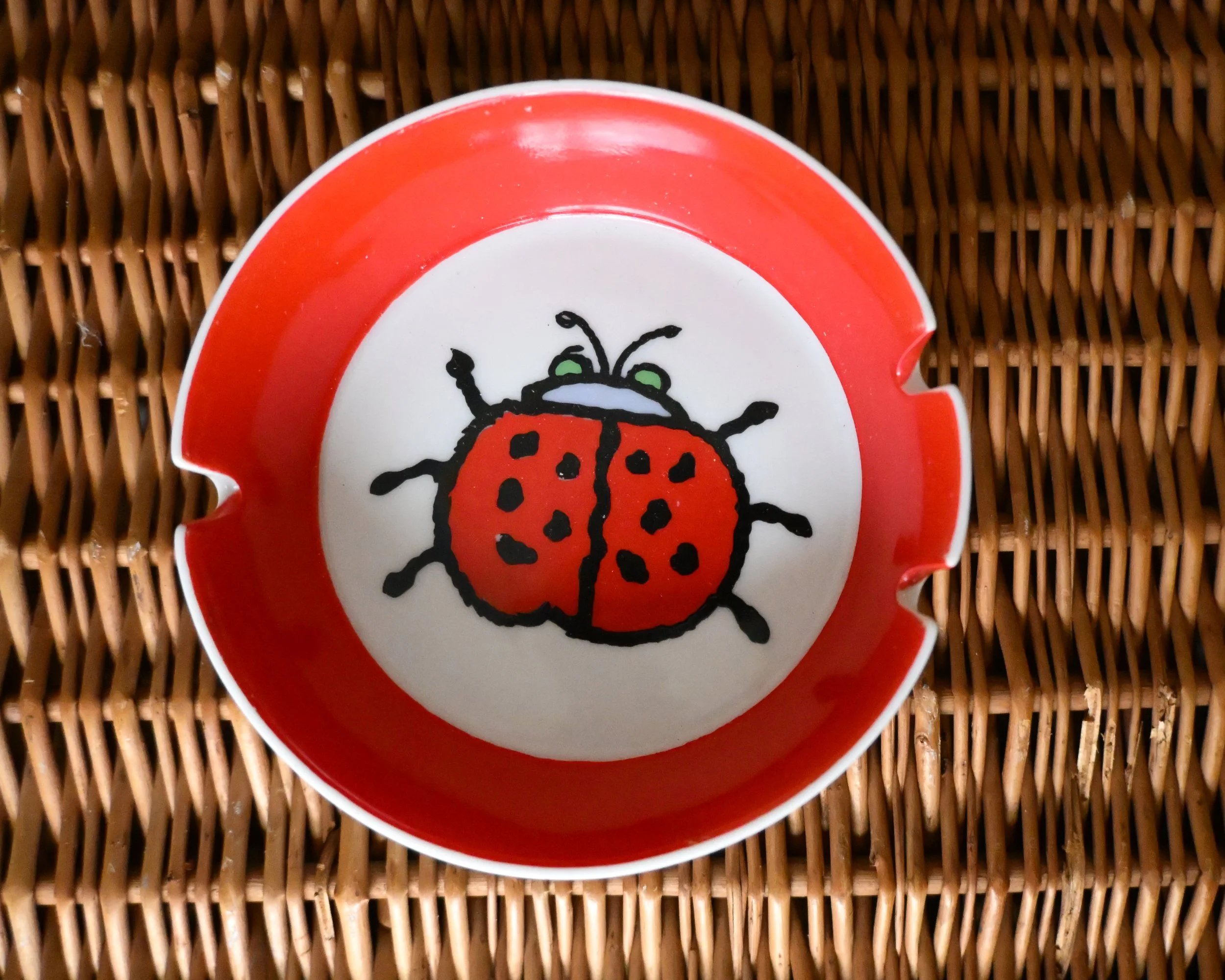 Ladybug Ceramic Ashtray / Trinket Dish