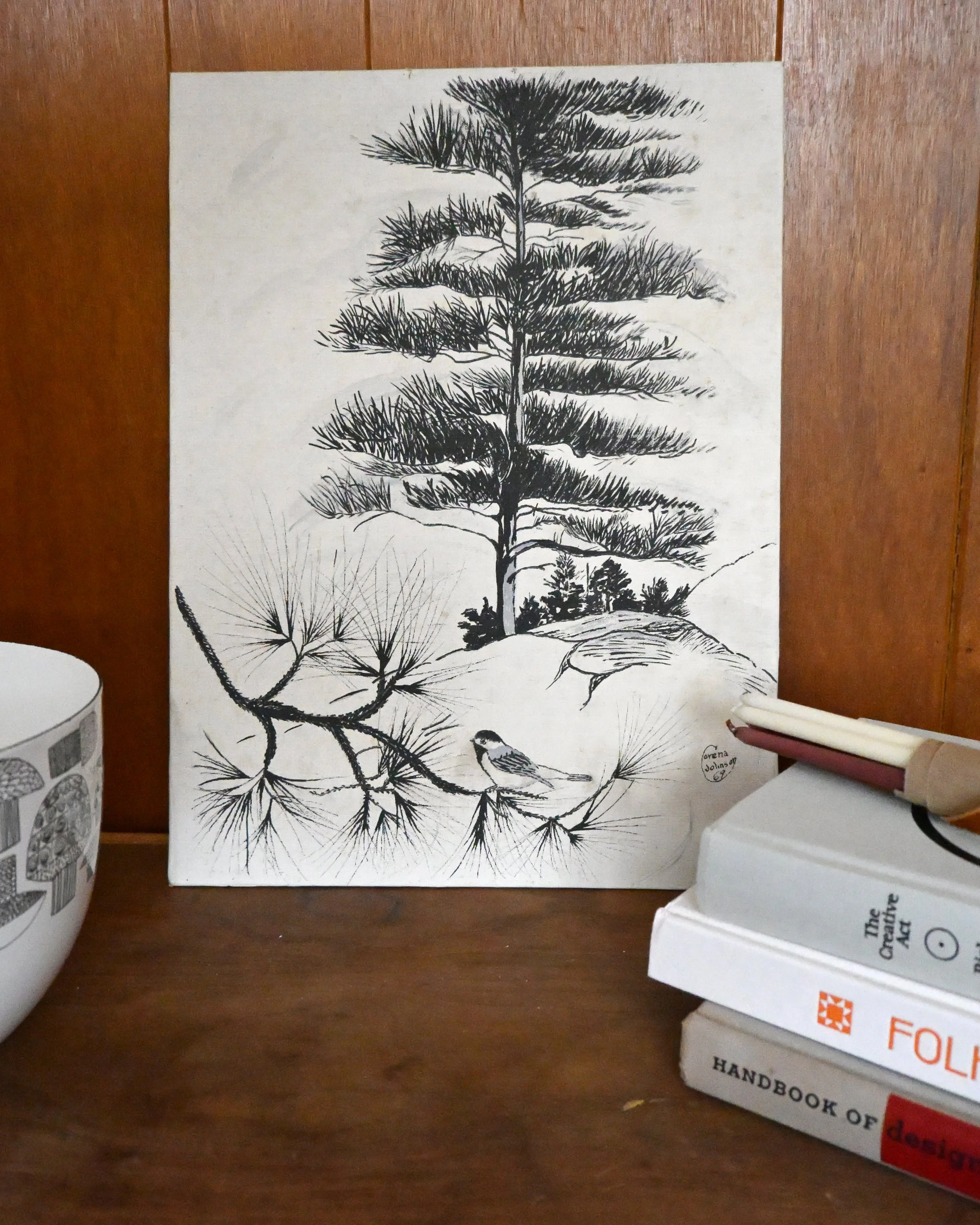 Winter Chickadee Painting