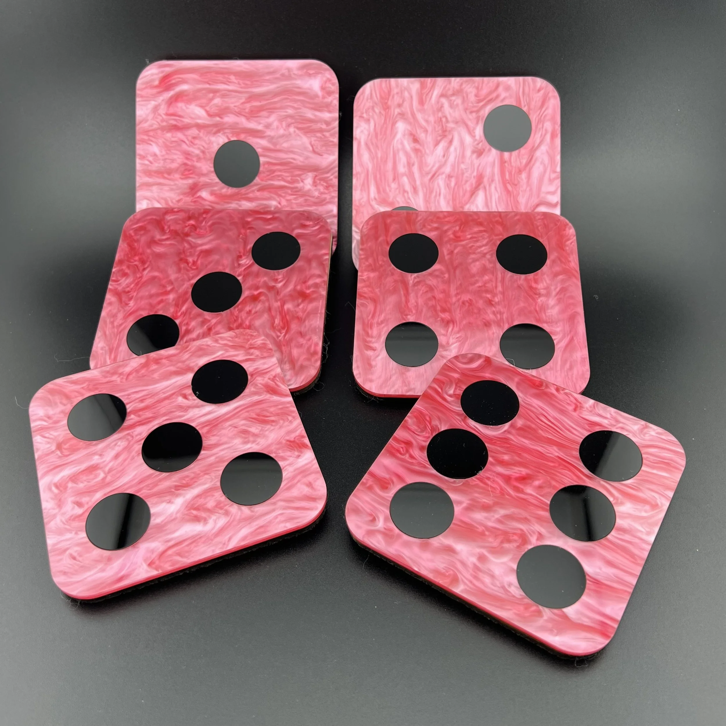 Vibrant Dice Coasters Set