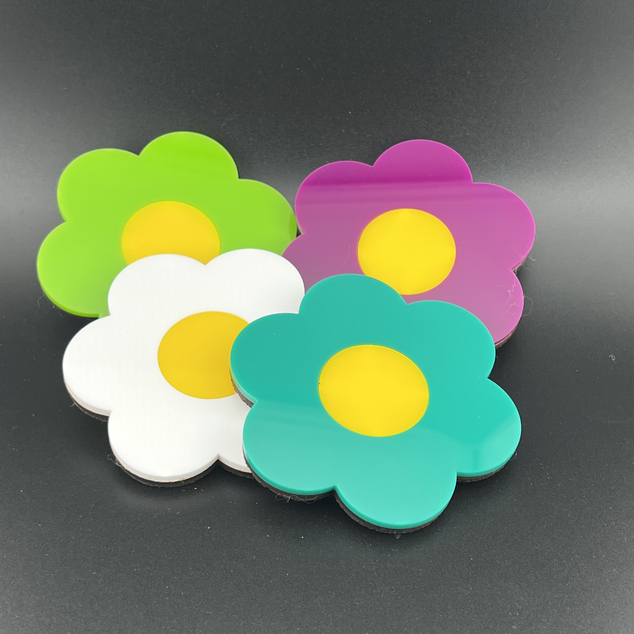 Bright Daisy Coasters Set