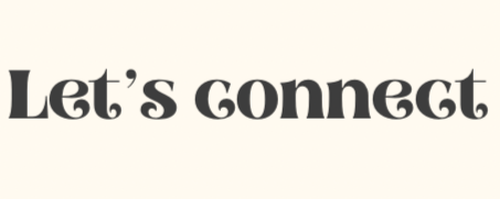 Text that says "Let's connect" in bold black font on a light background.