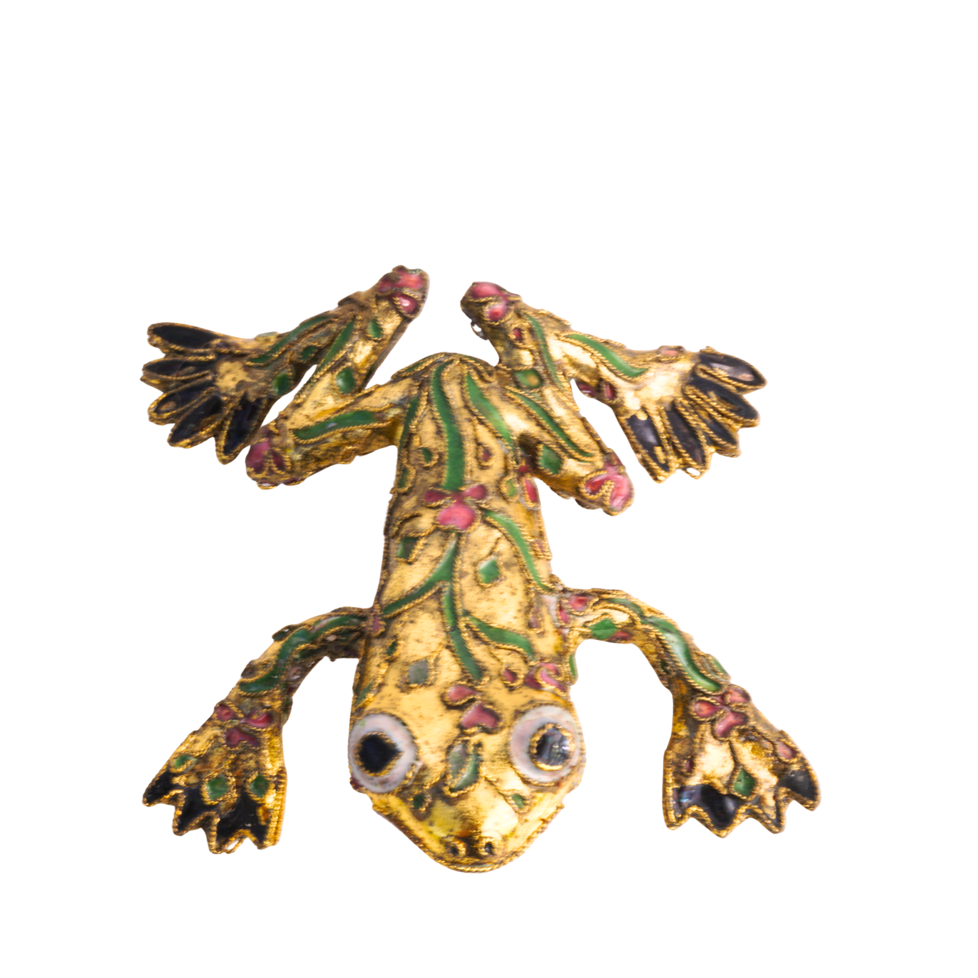 Ornate Cloisonné-Style Frog Figurine