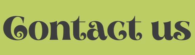 Text that reads 'Contact us' in black font on a light green background.