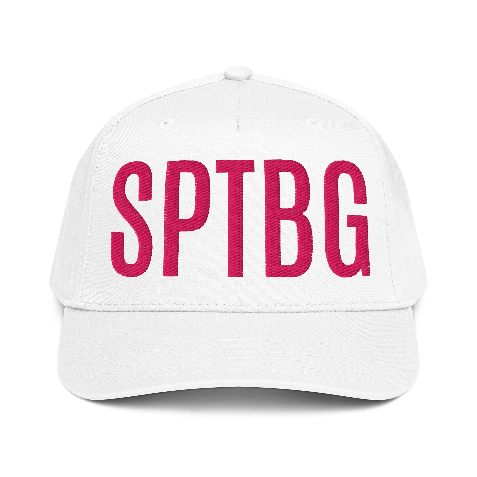 WHITE/PINK SPTBG EMBROIDERED BALLCAP