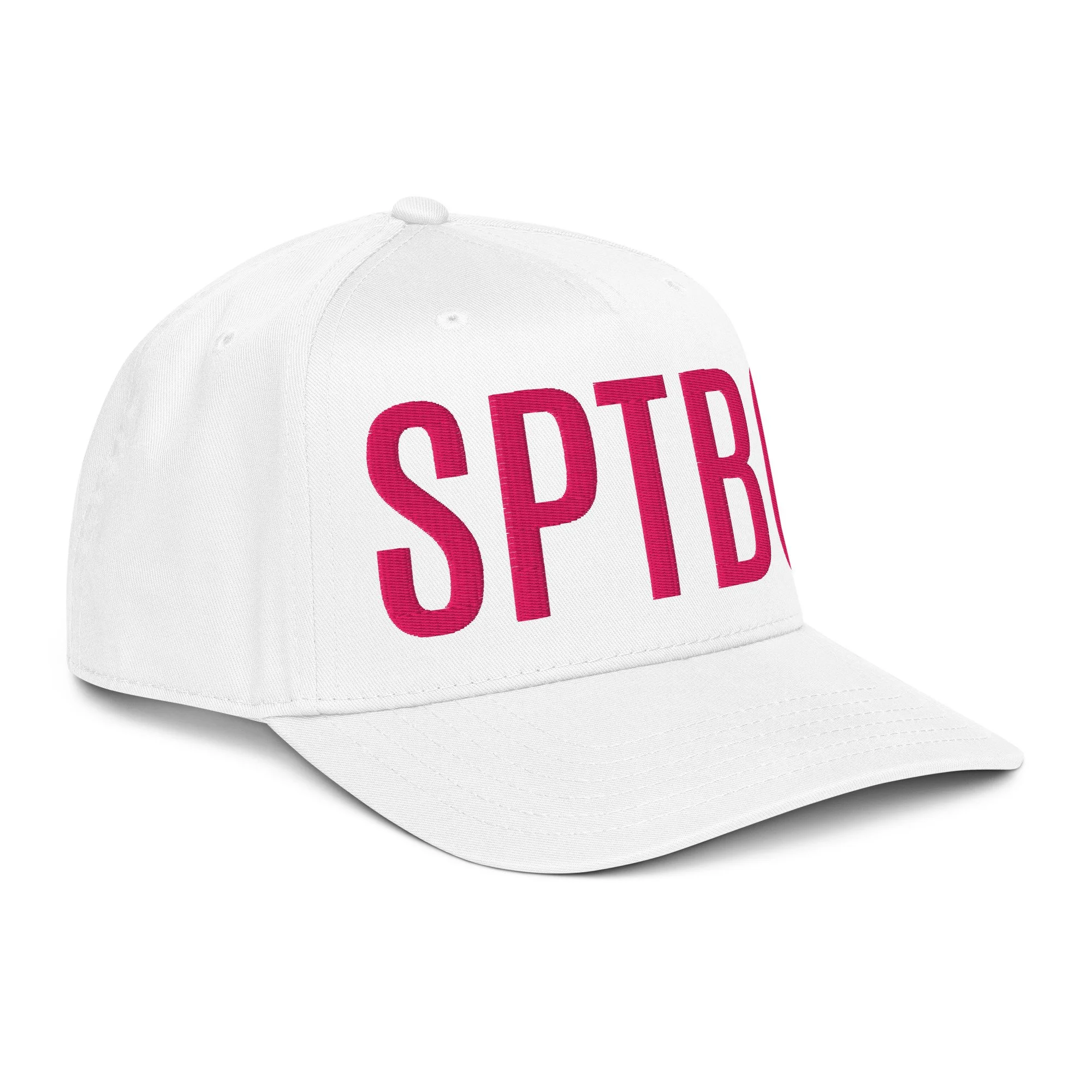 WHITE/PINK SPTBG EMBROIDERED BALLCAP