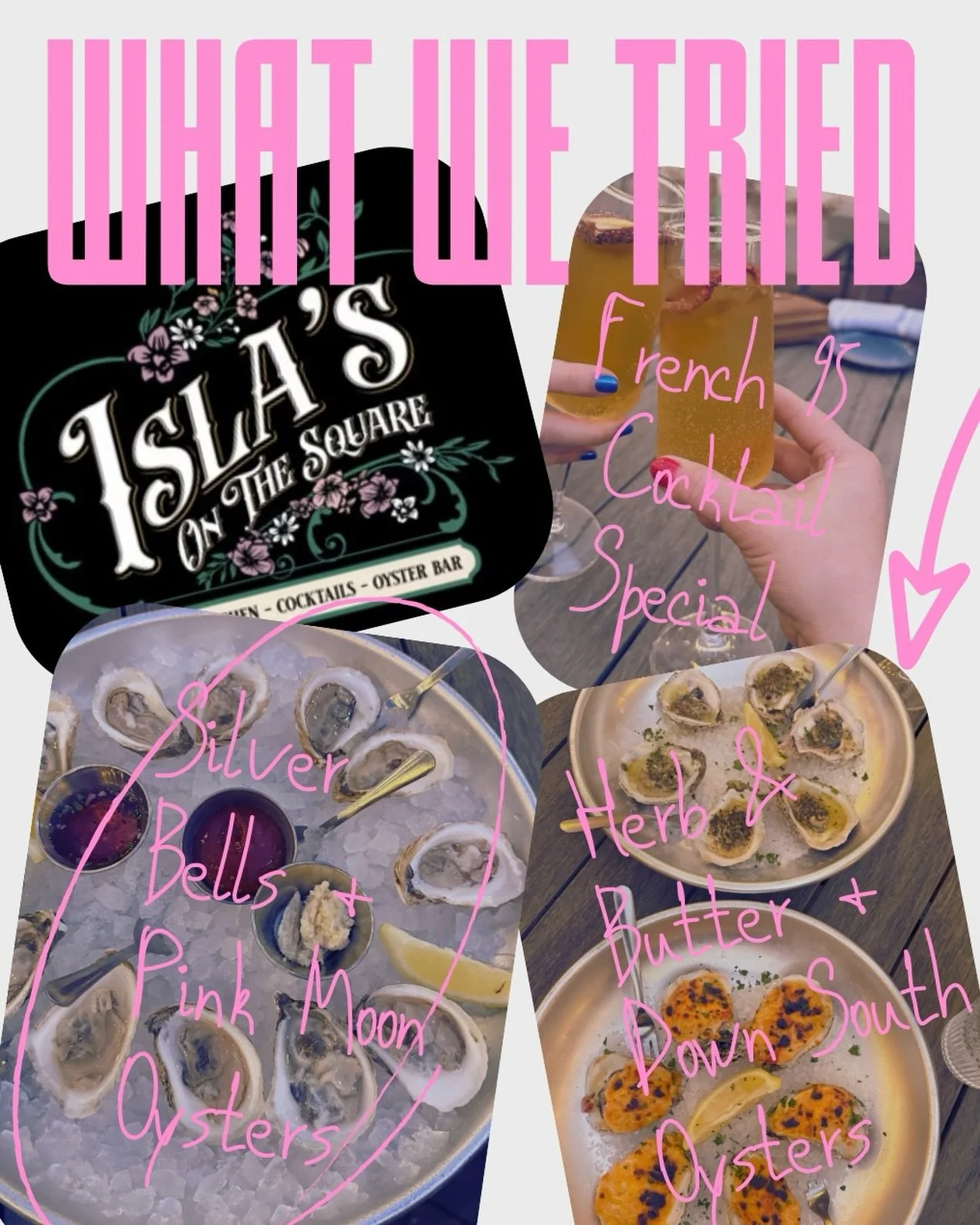 🦪✨ Oyster lovers, this one&rsquo;s for you.

We stopped by Isla&rsquo;s on the Square and tried a few things that absolutely deserve a moment on your feed 👀

What we tried (and loved):
🌸 Pink Moon oysters &ndash; a current special with bright, bri