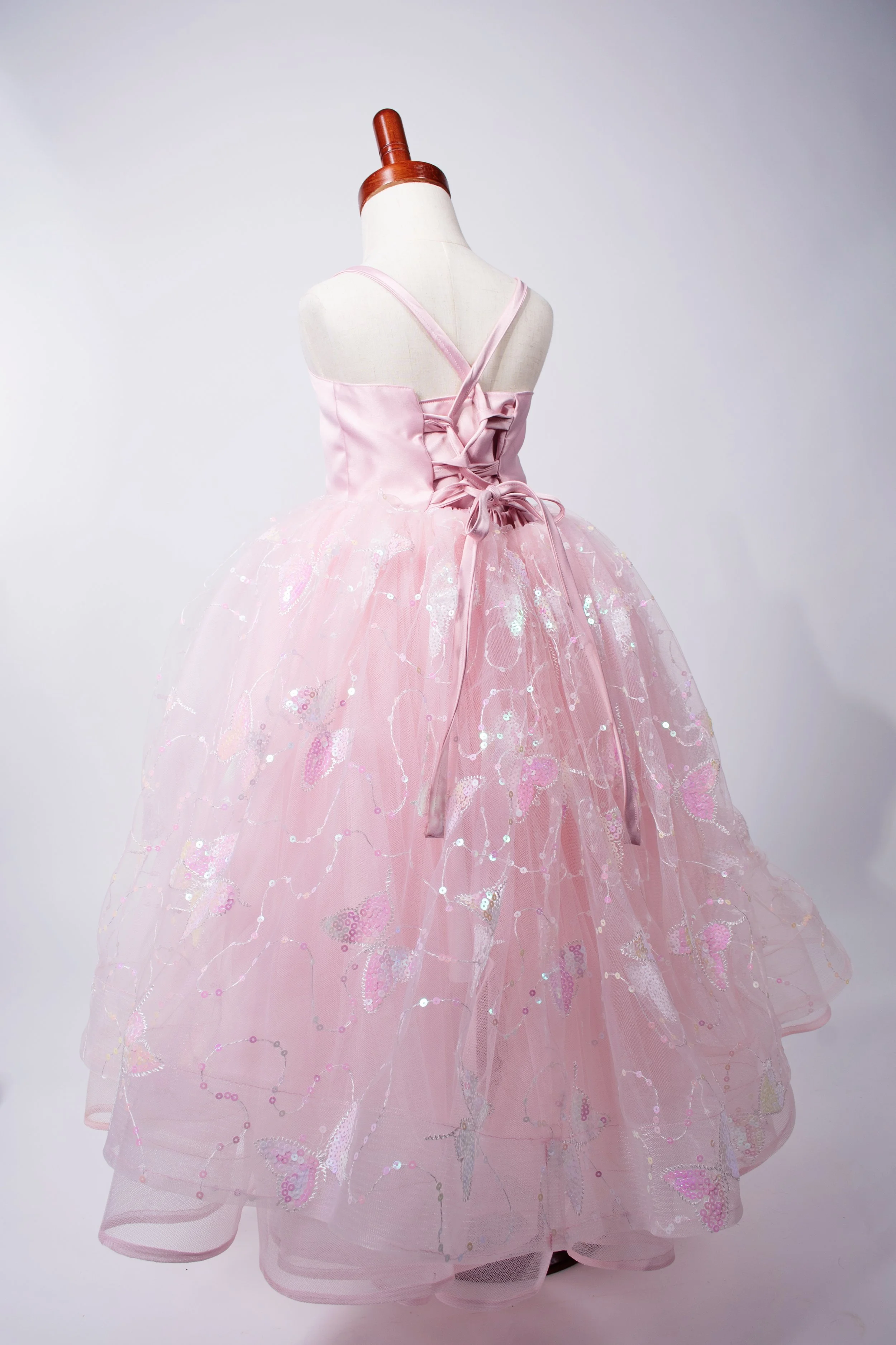 Amelia Gown- Pink butterflies- tea length