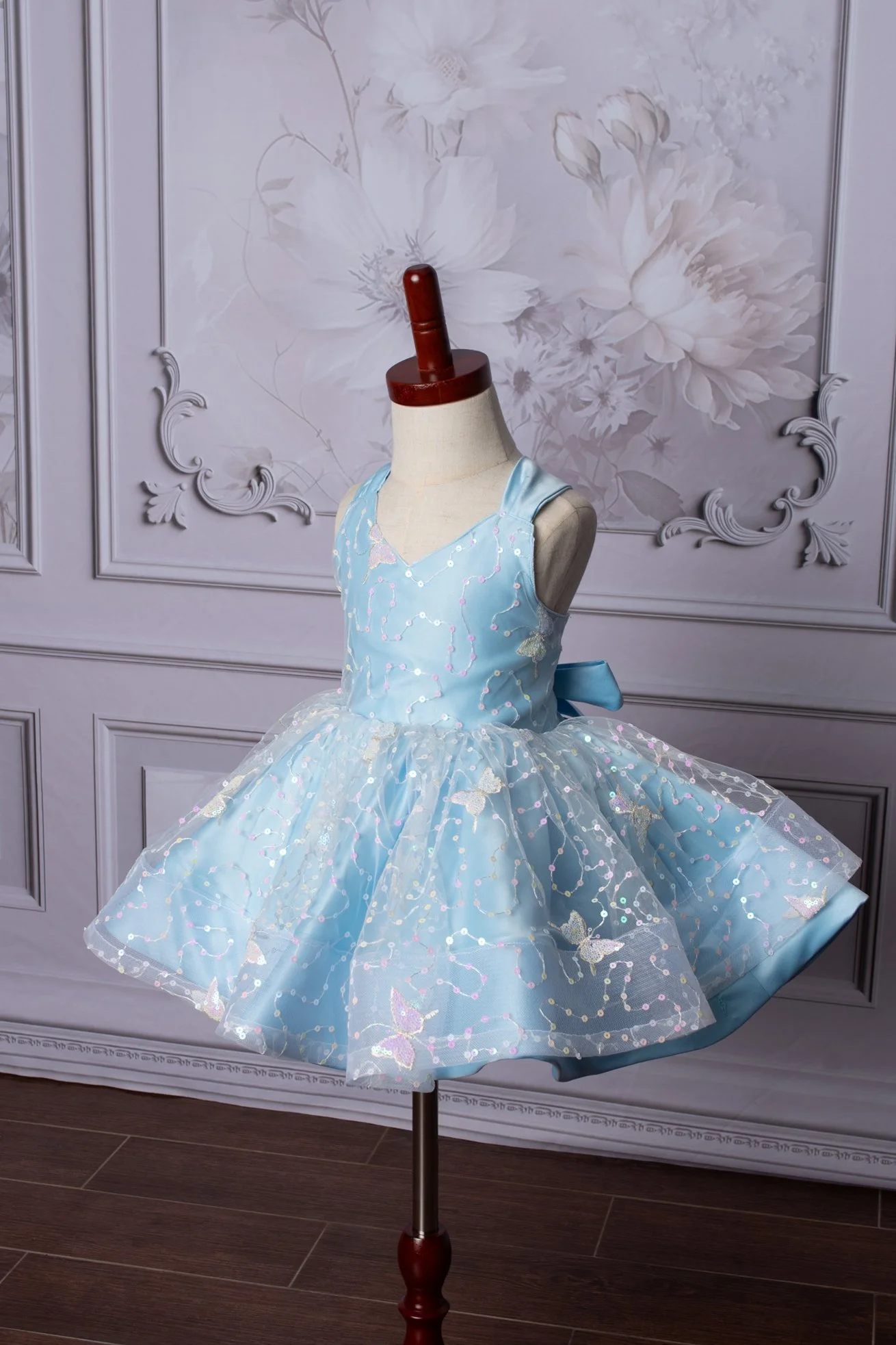YellowCanaryBoutique_kneelength_thickstraps_blue_butterflies_1.jpg
