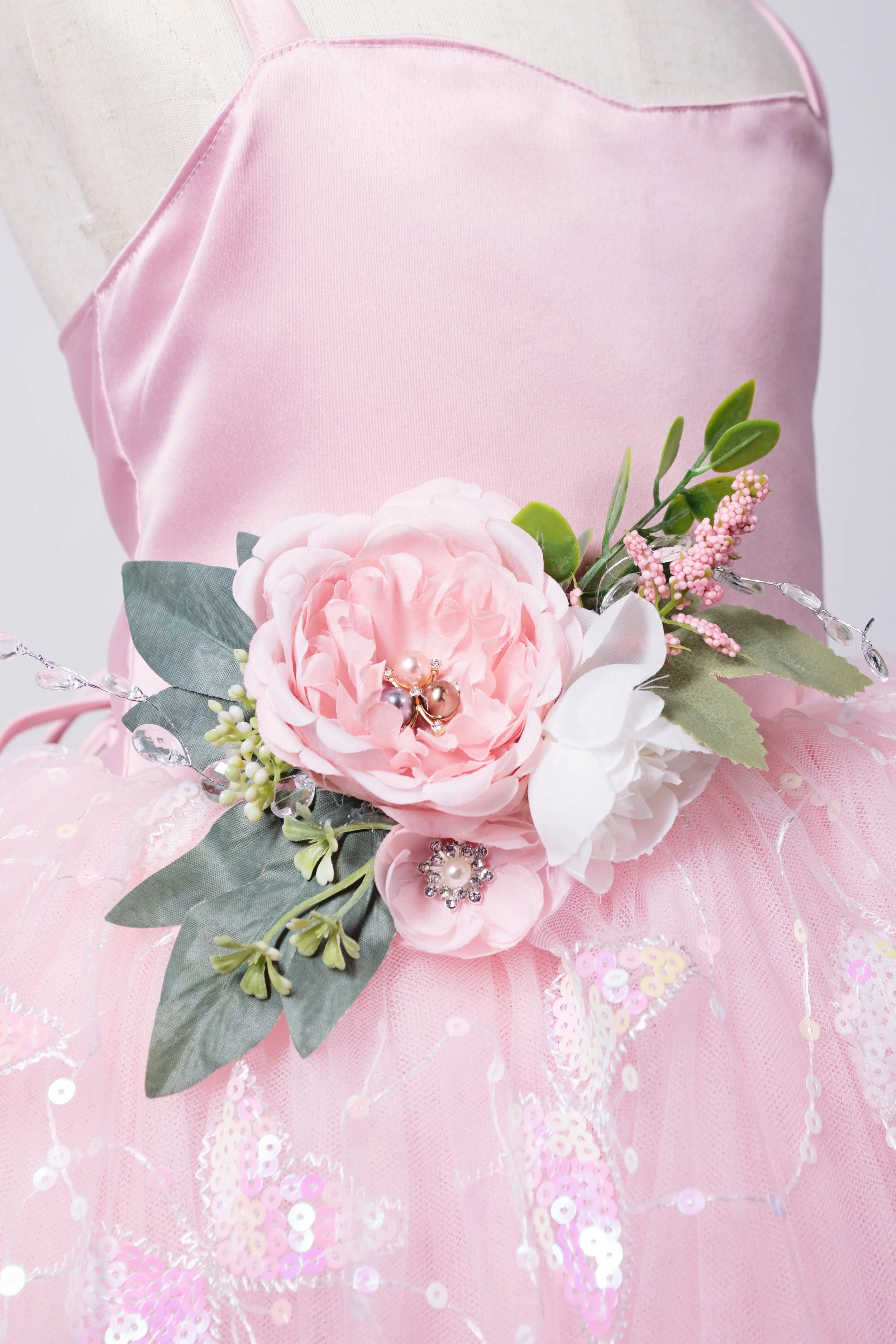 Amelia Gown- Pink butterflies- tea length