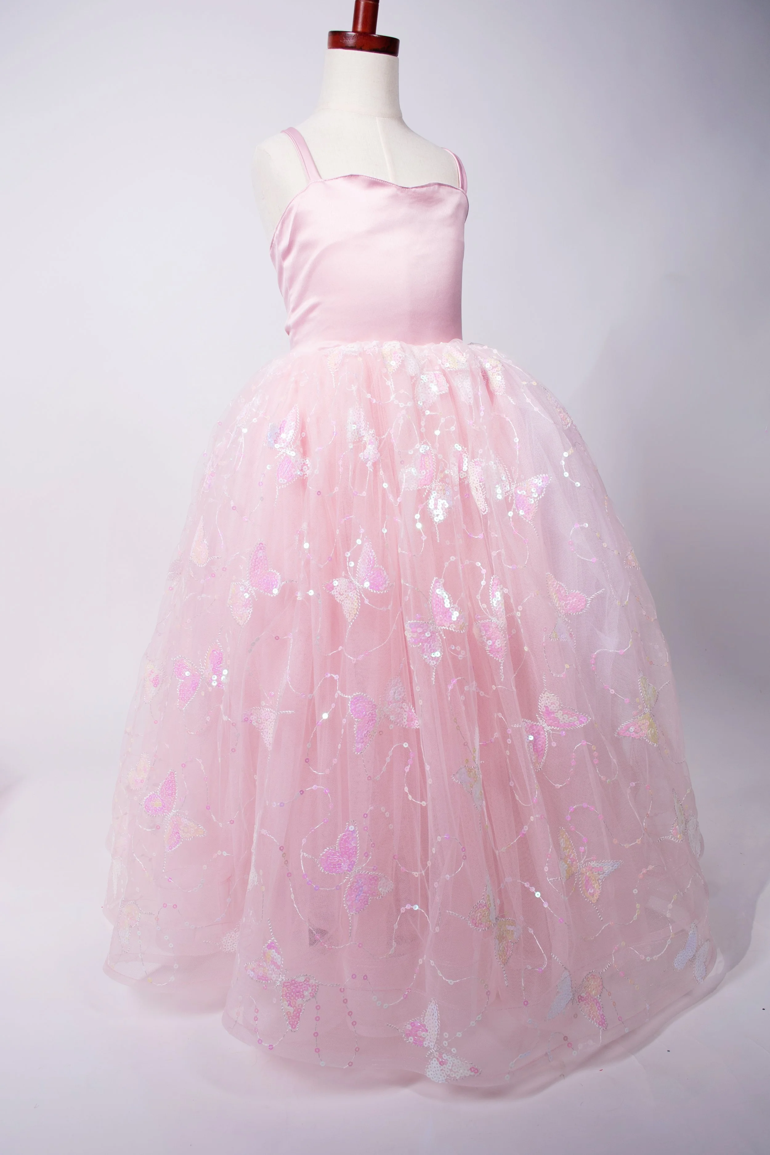 Amelia Gown- Pink butterflies- tea length