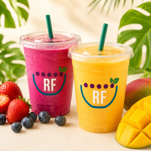 Colorful smoothie drinks