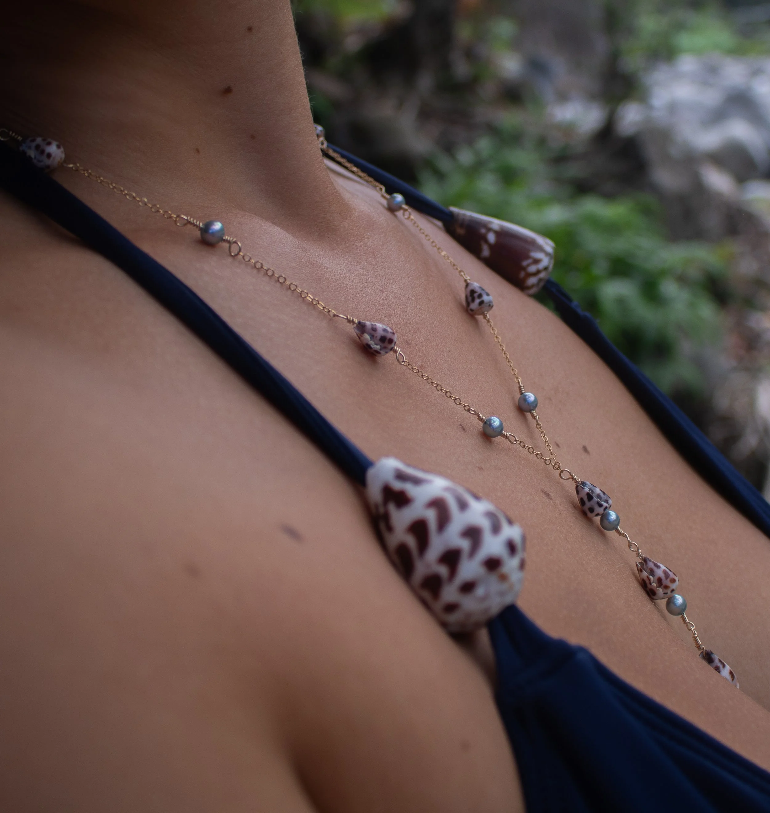 Baby Hebrew Shell Drop Necklace - Gold Filled