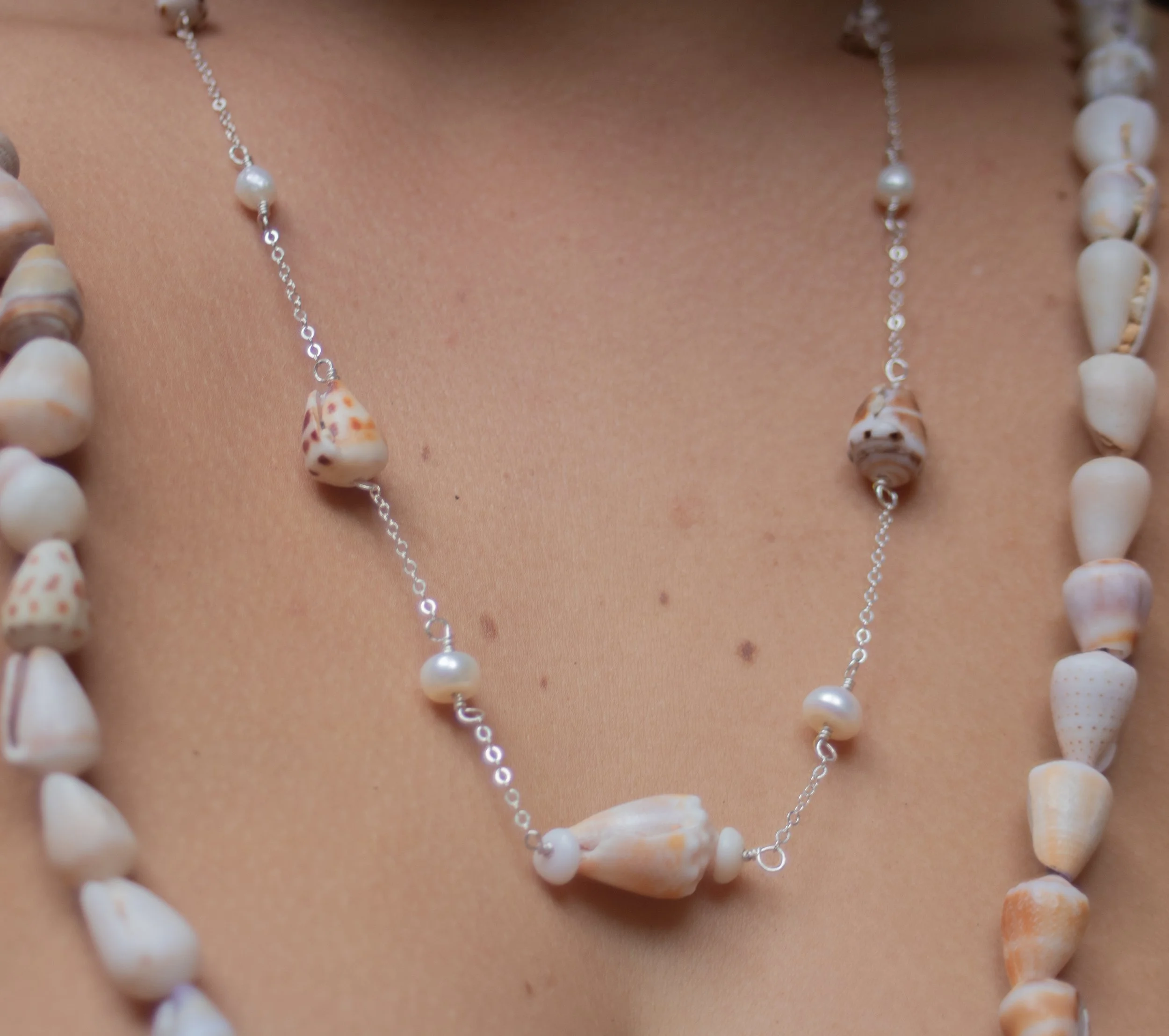 Rare Heart Cone Shell Necklace - Sterling Silver