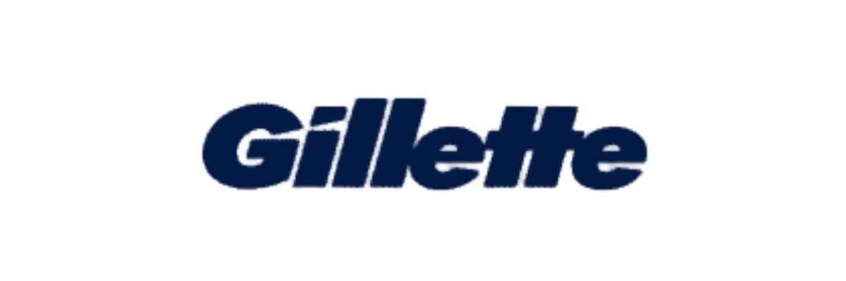 Gillette logo in navy blue text on a white background.