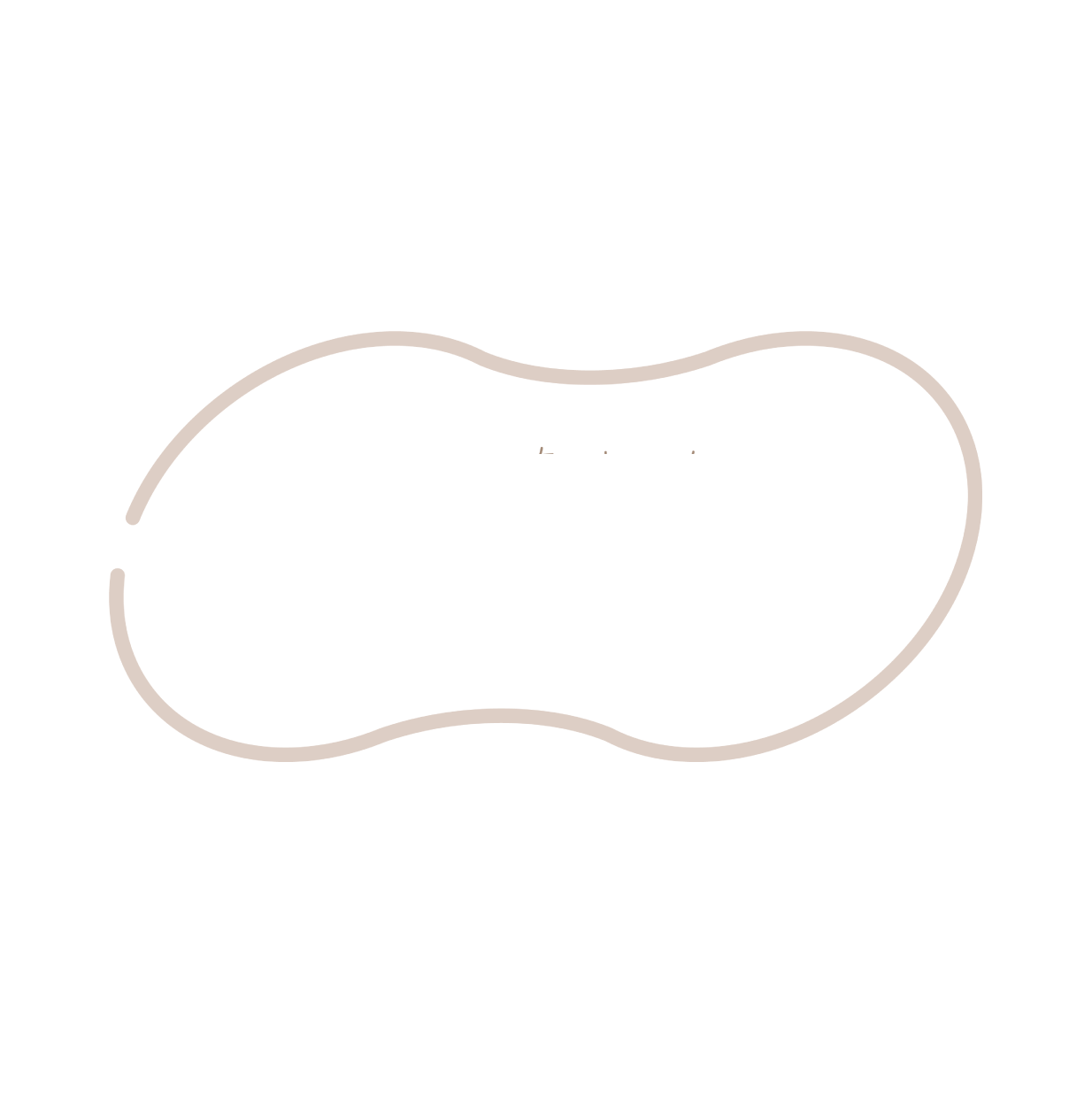 白背景に薄い茶色の線で描かれた、プレッツェルのシンプルなイラスト