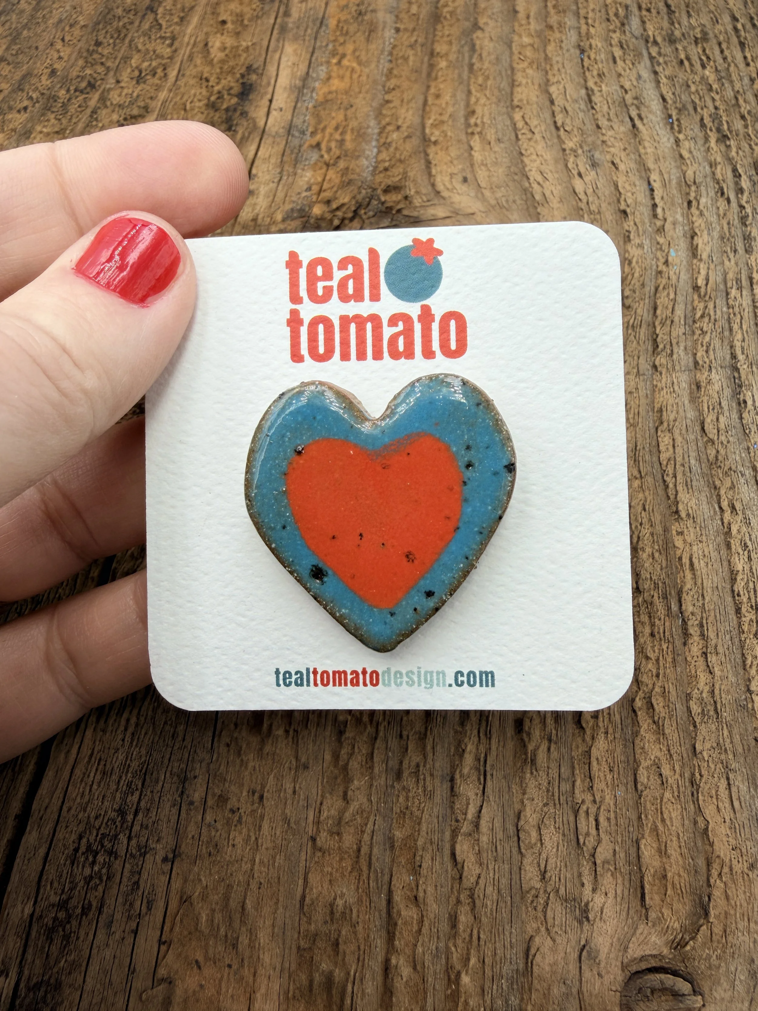 pin-up girl teal tomato heart