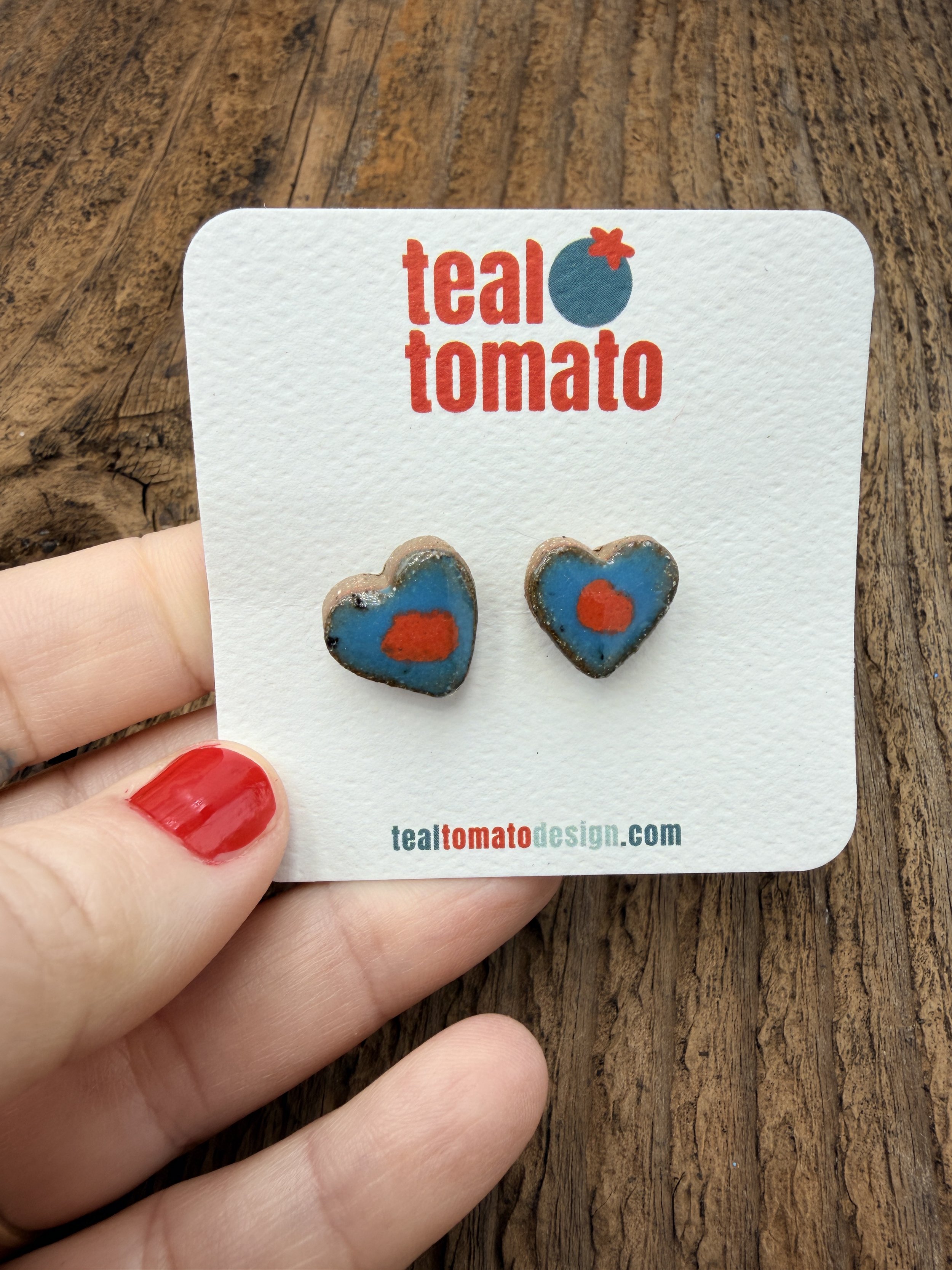 mini heart studs
