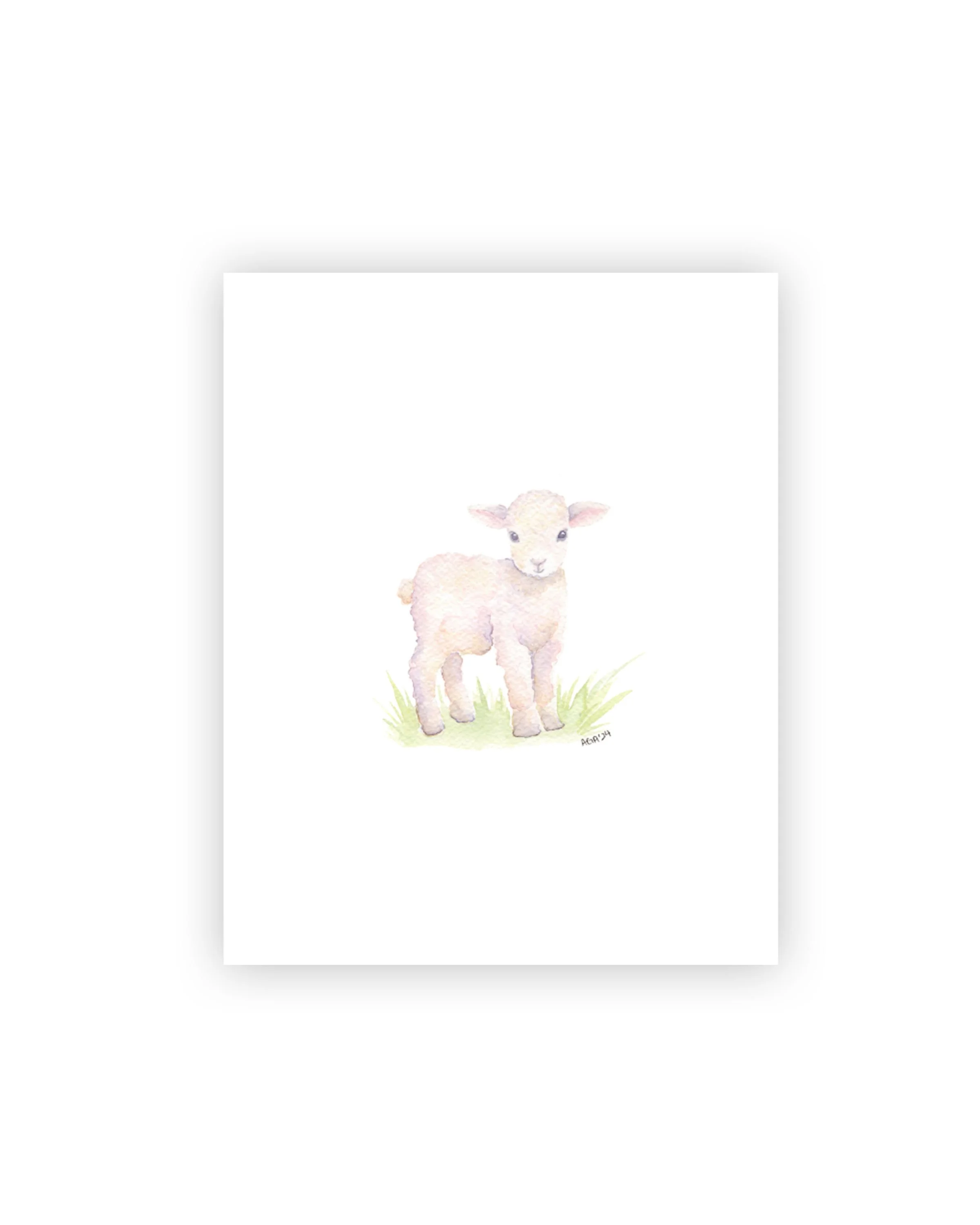 Baby Lamb Nursery Print