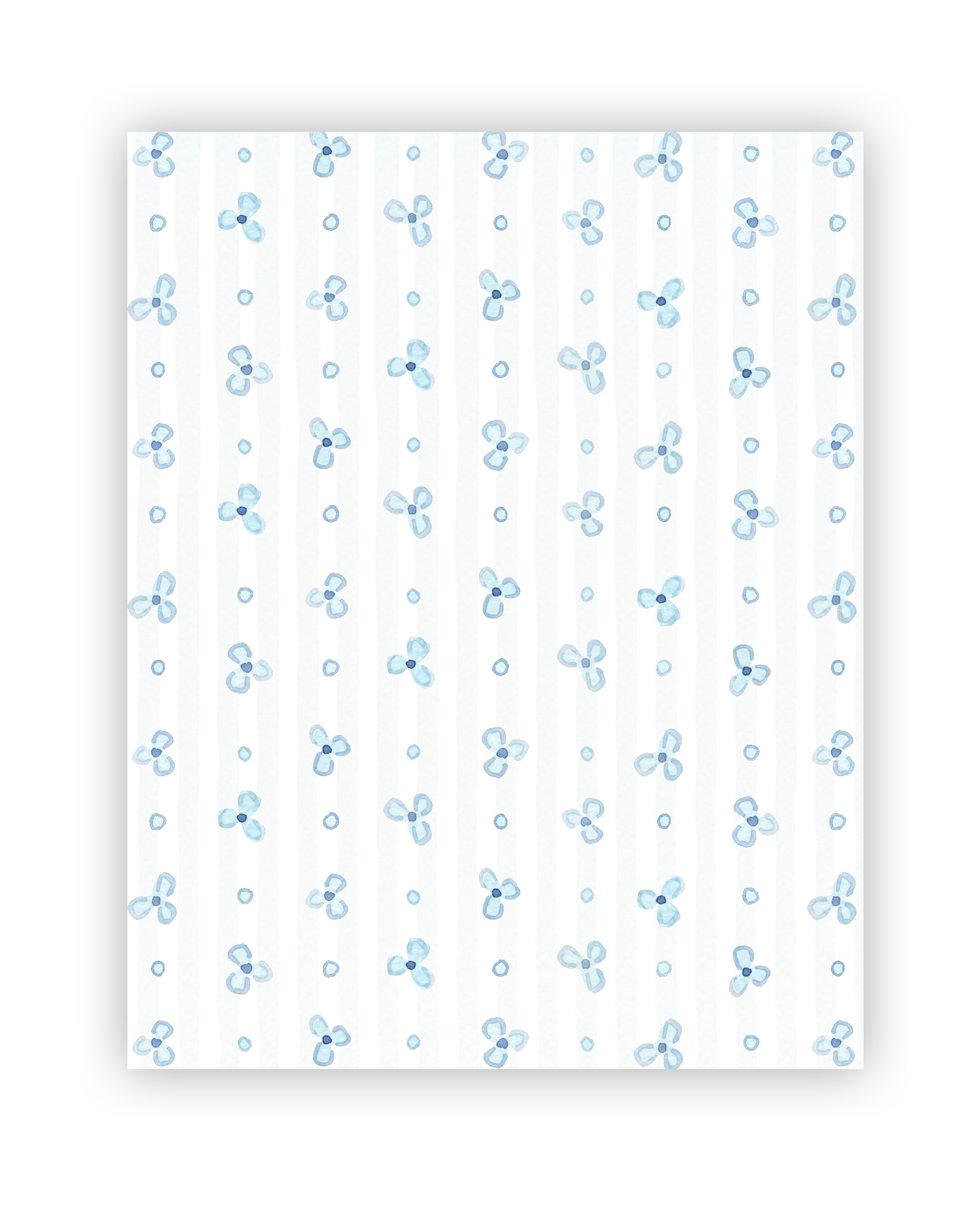 Small Blue Floral Watercolor Backdrop