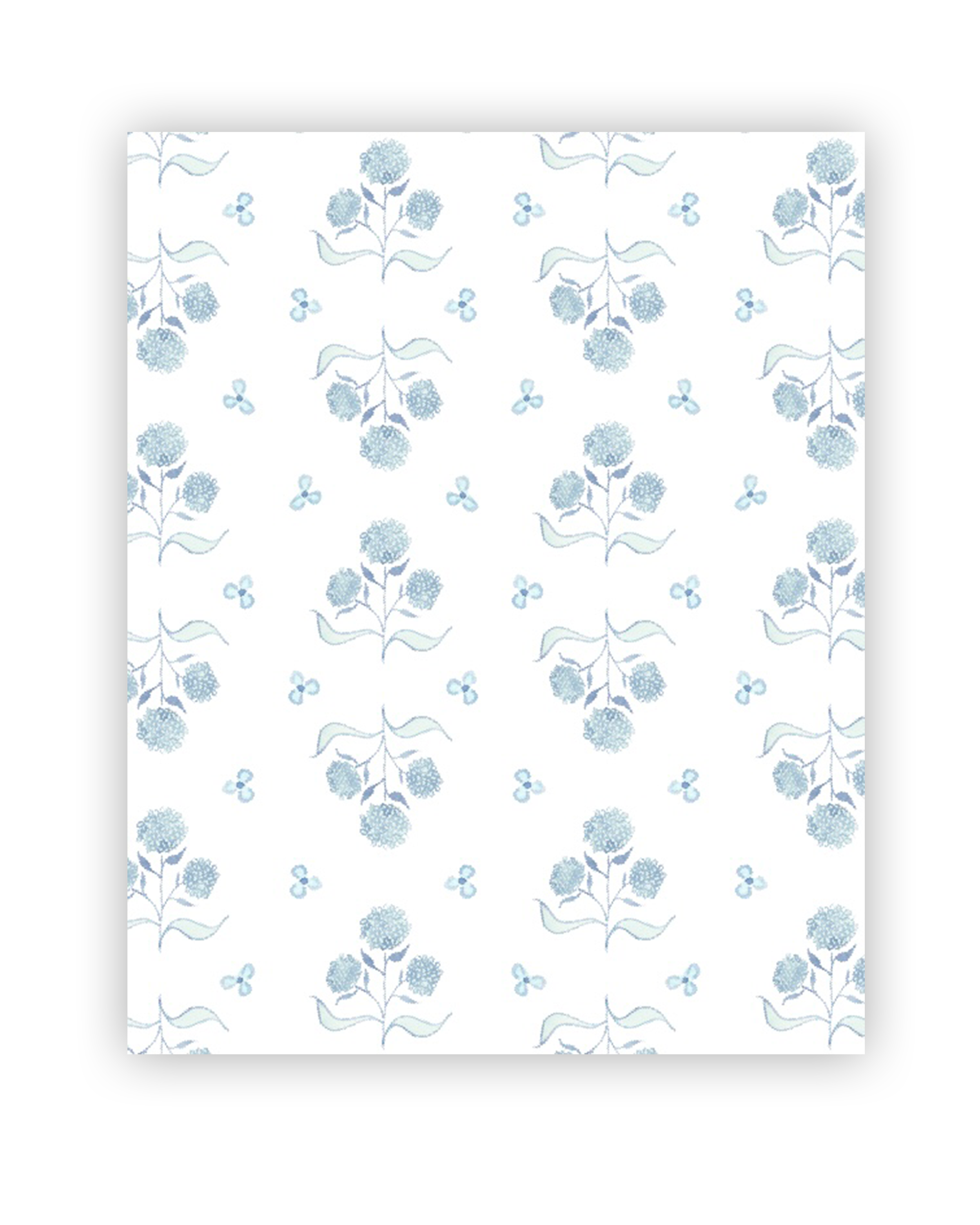 Large Blue Floral Watercolor Backdrop
