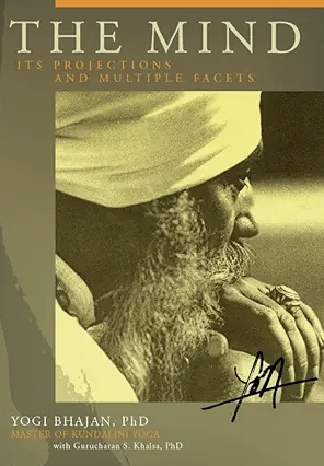 Book cover titled "The Mind: Its Projections and Multiple Facets" featuring a close-up profile of an elderly man wearing a turban, with a long beard and a contemplative expression.