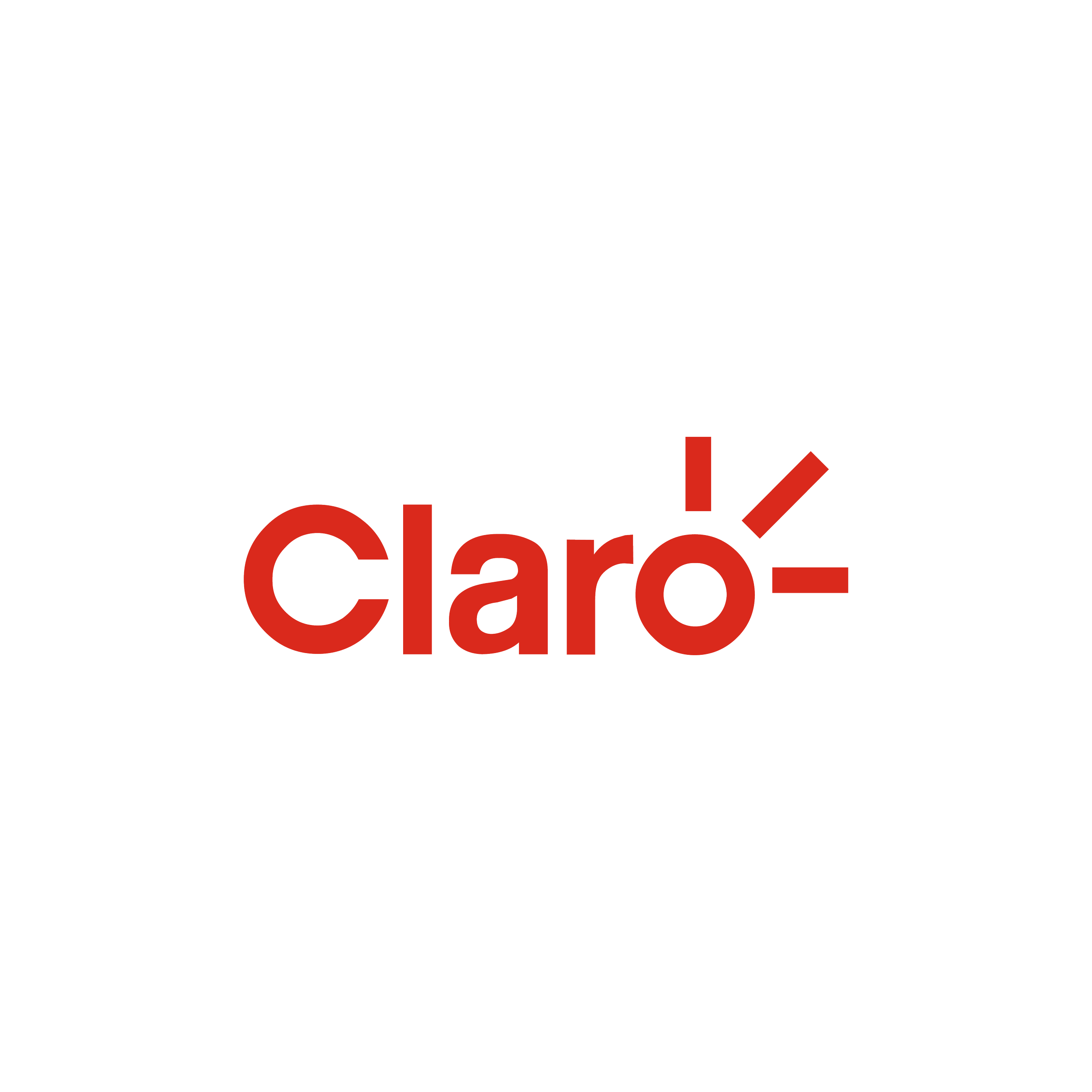 Claro logo in white text with black background.