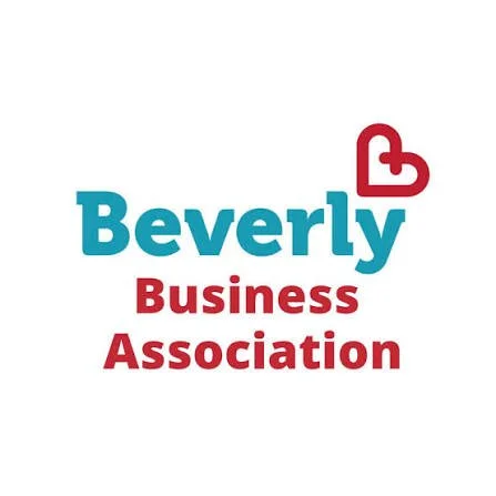Beverly Business Association logo with a stylized heart shape above the text