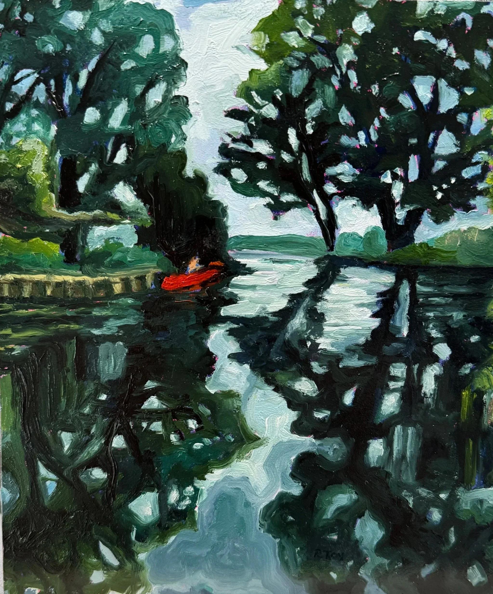 “Strawberry Lake Secrets,” 2026. Oil on 8x10” cradled gessoboard