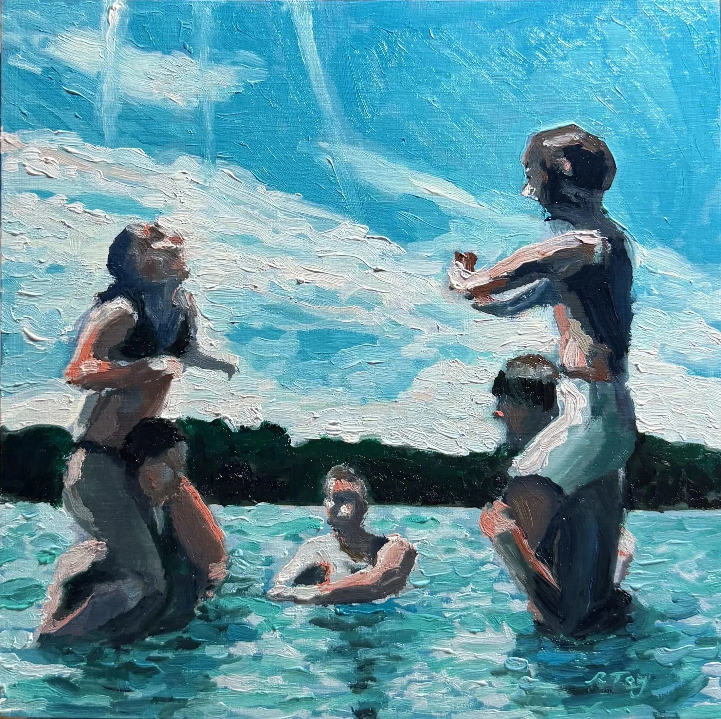 "chicken," 2026. Oil on 8x8” cradled gessoboard