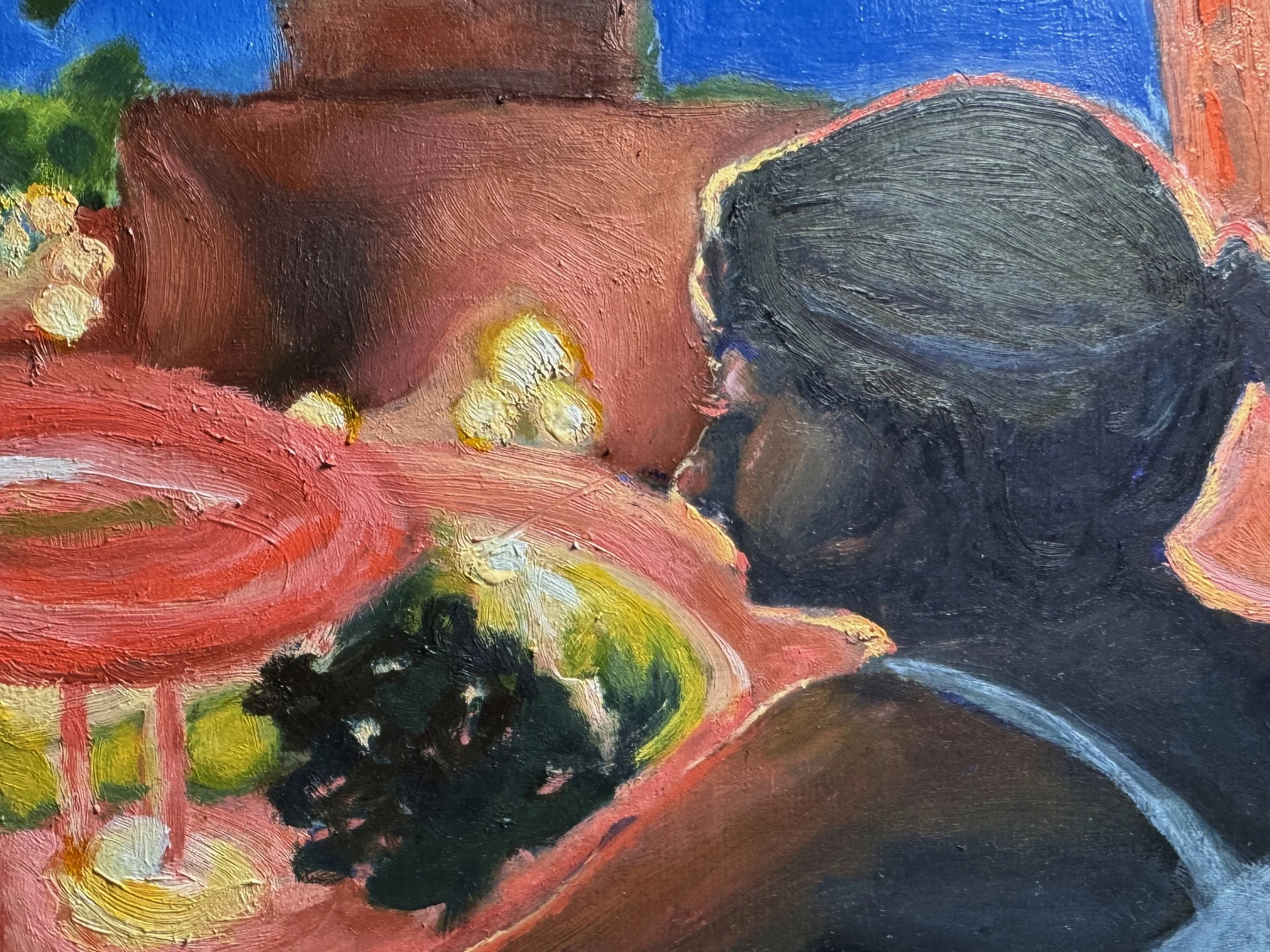 Work in progress, detail of oil on 11x14” canvas board.