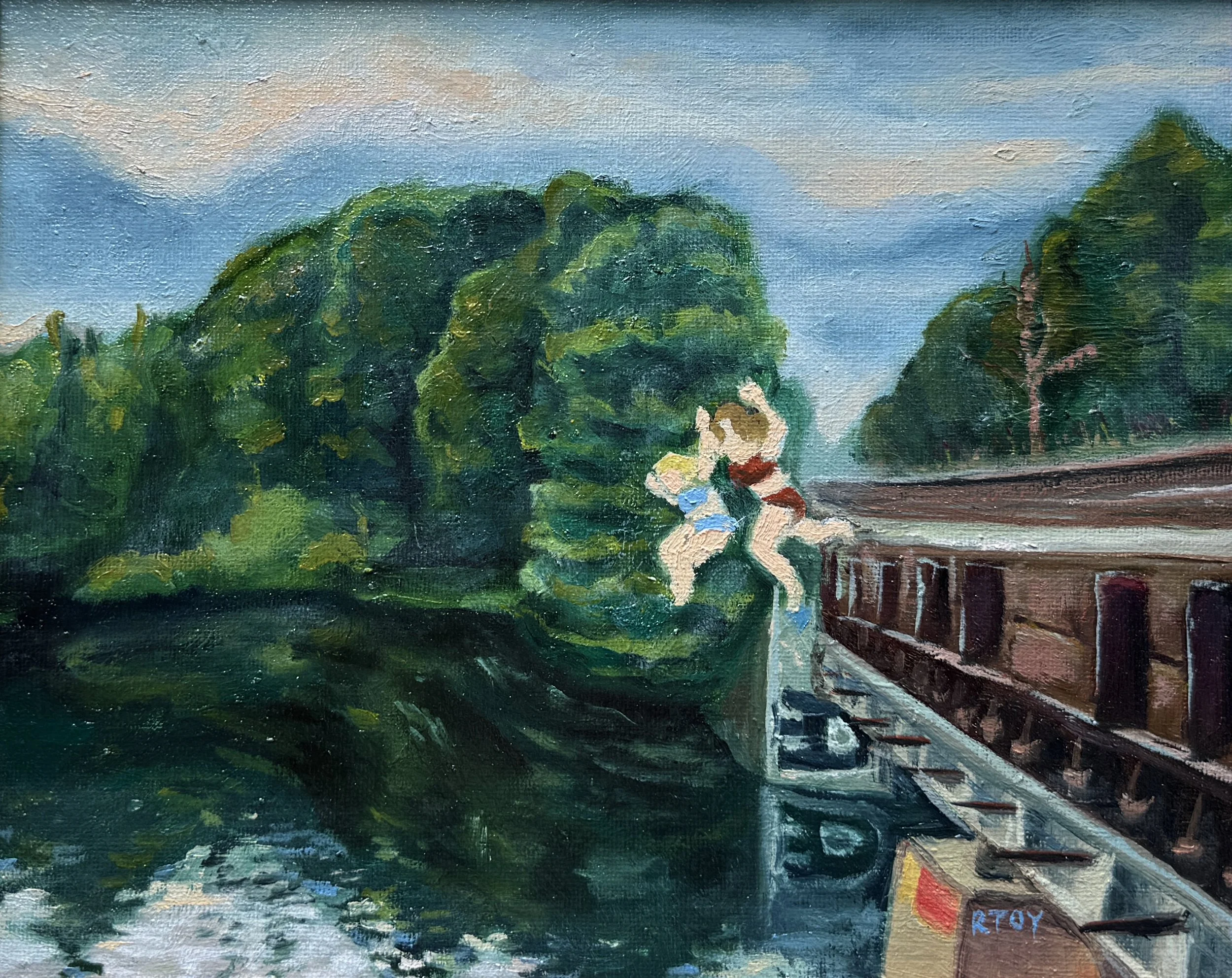 “It’s the same way you showed me,” 2026. Oil on repurposed 8x10” canvas board.