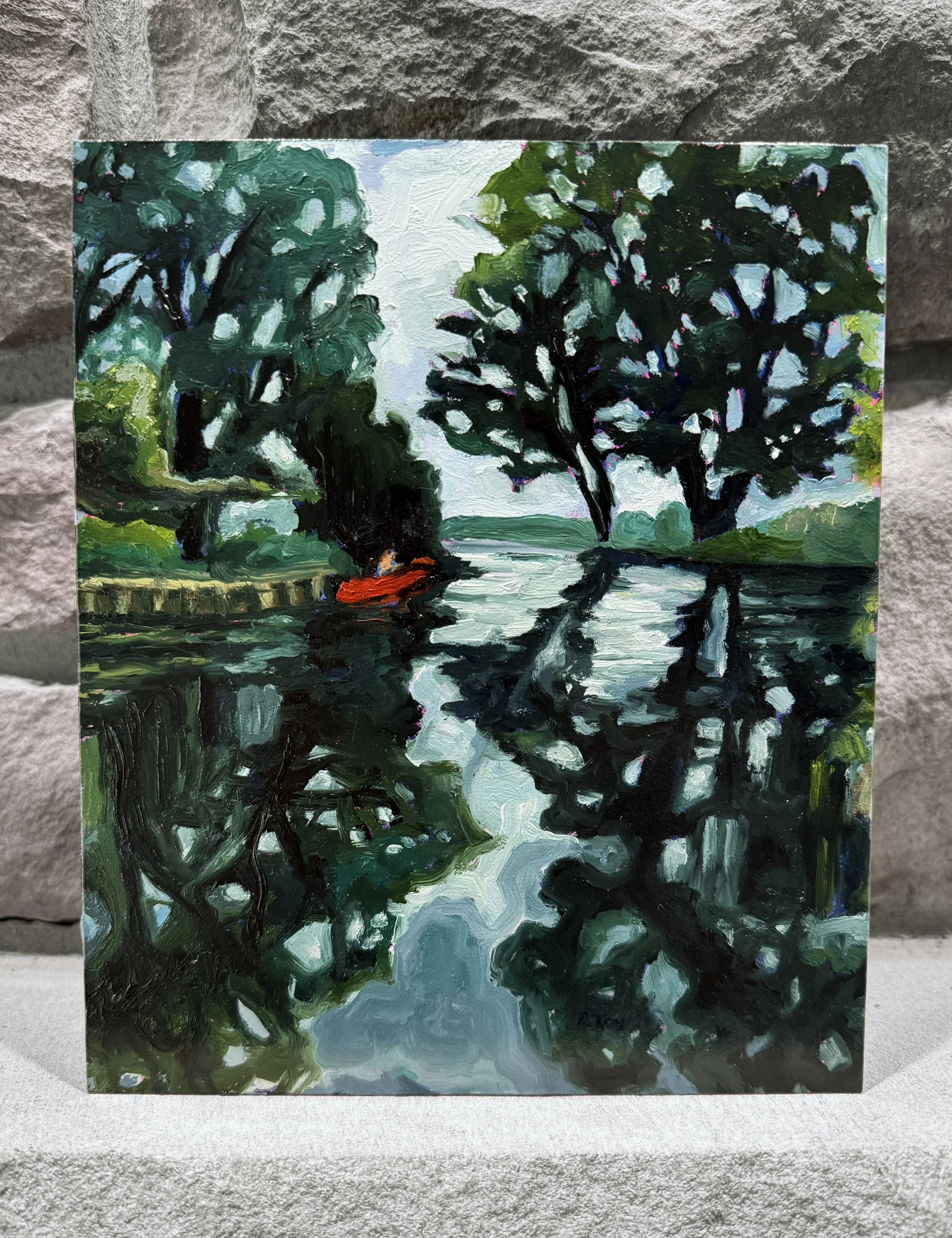 “Strawberry Lake Secrets” 2026. Oil on 8x10” gessoboard.