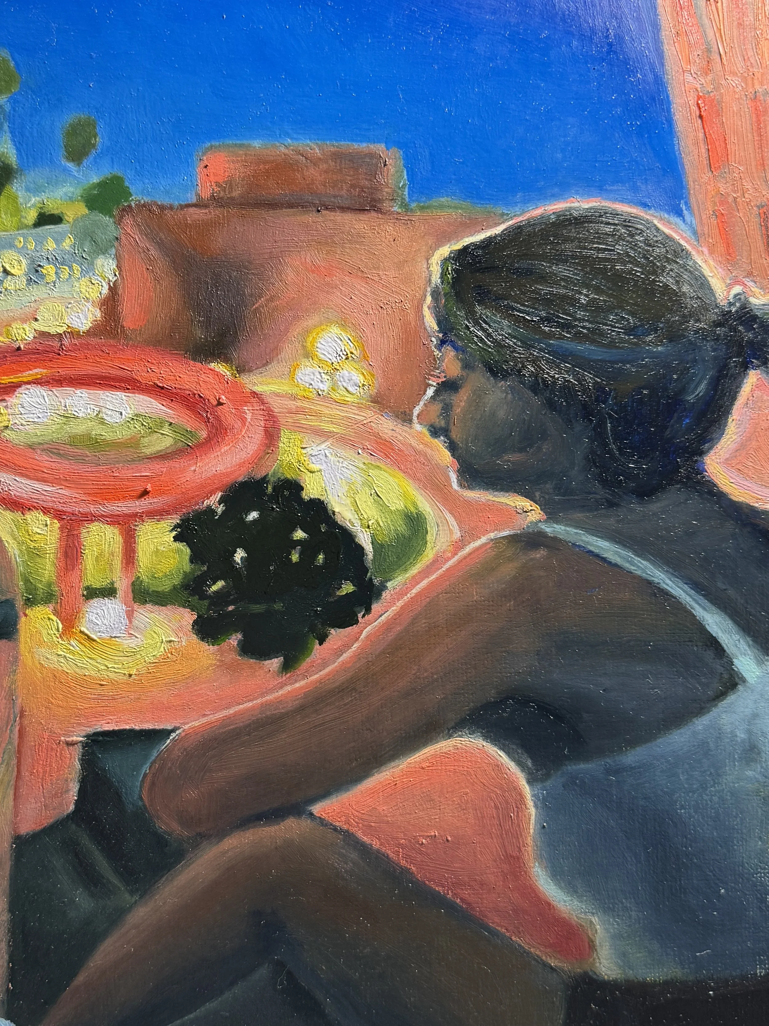 Work in progress, detail, 2026. Oil on 11x14” wood panel