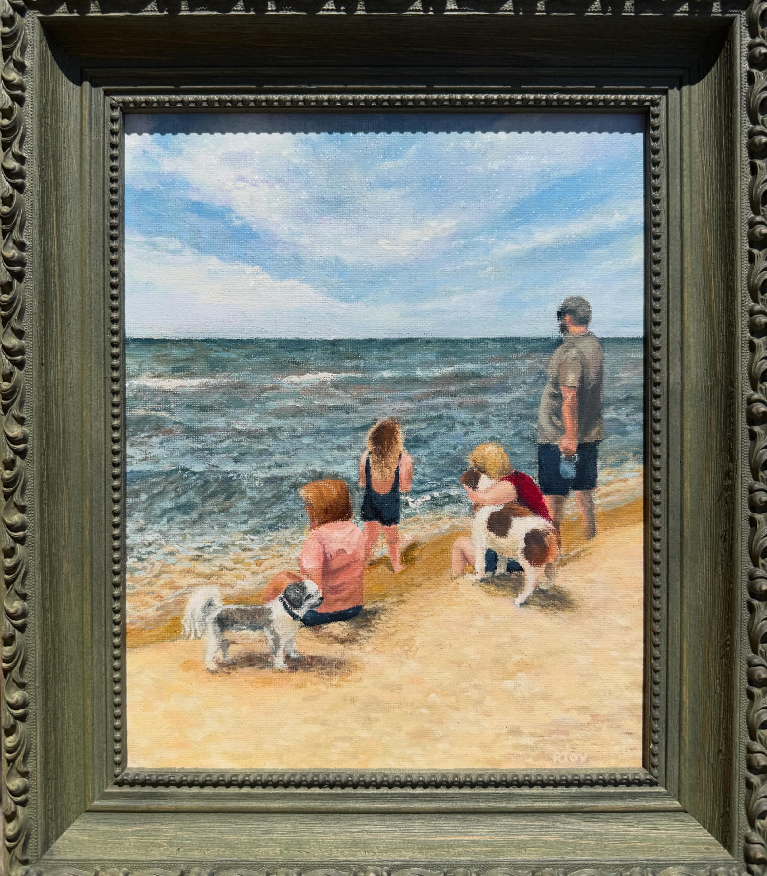 "Unsalted Memories,” 2026. Oil on canvas panel, framed