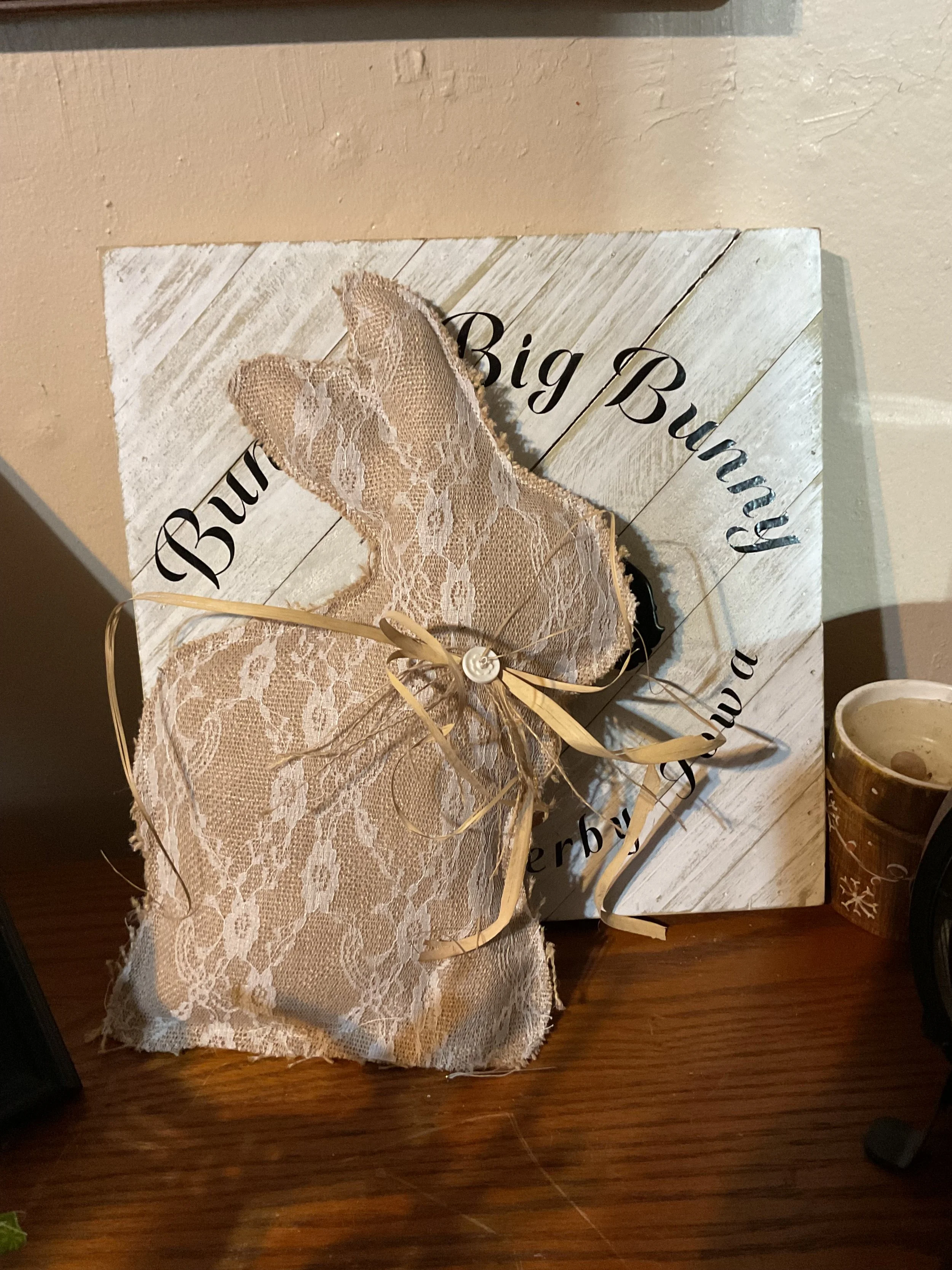Lace and Burlap Bunny