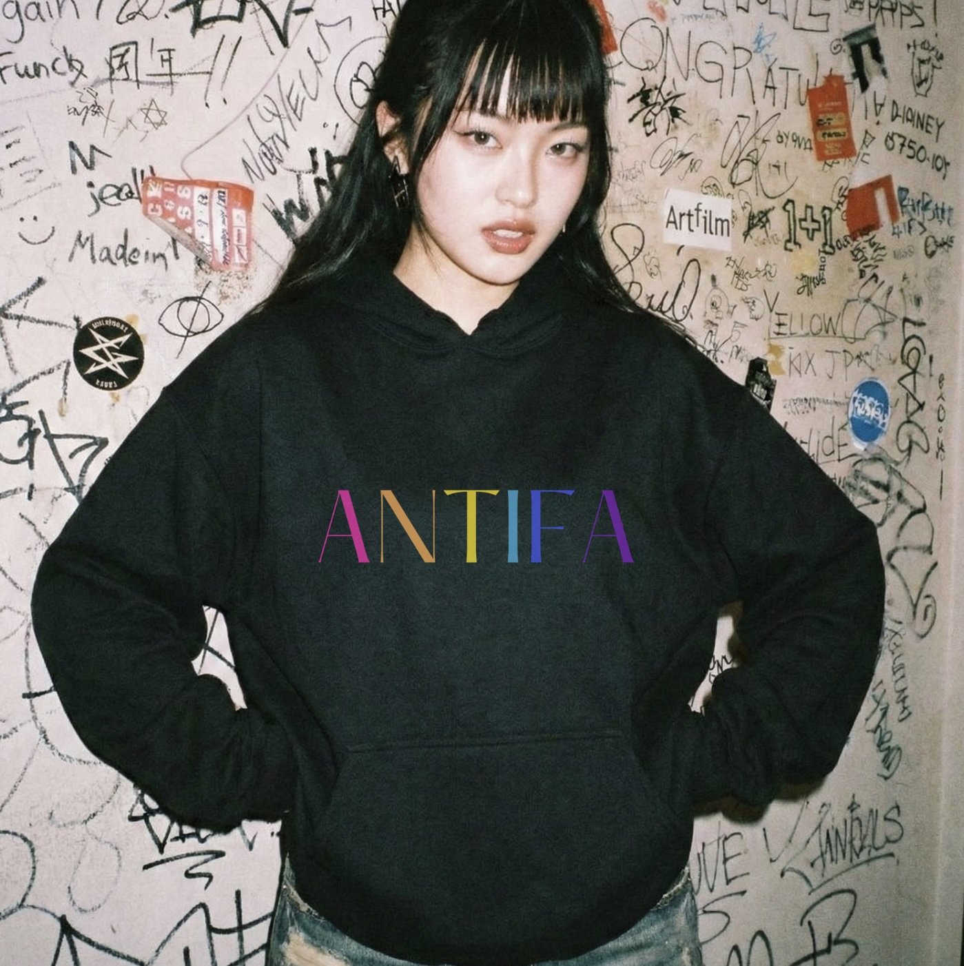 Rainbow ANTIFA hoodie