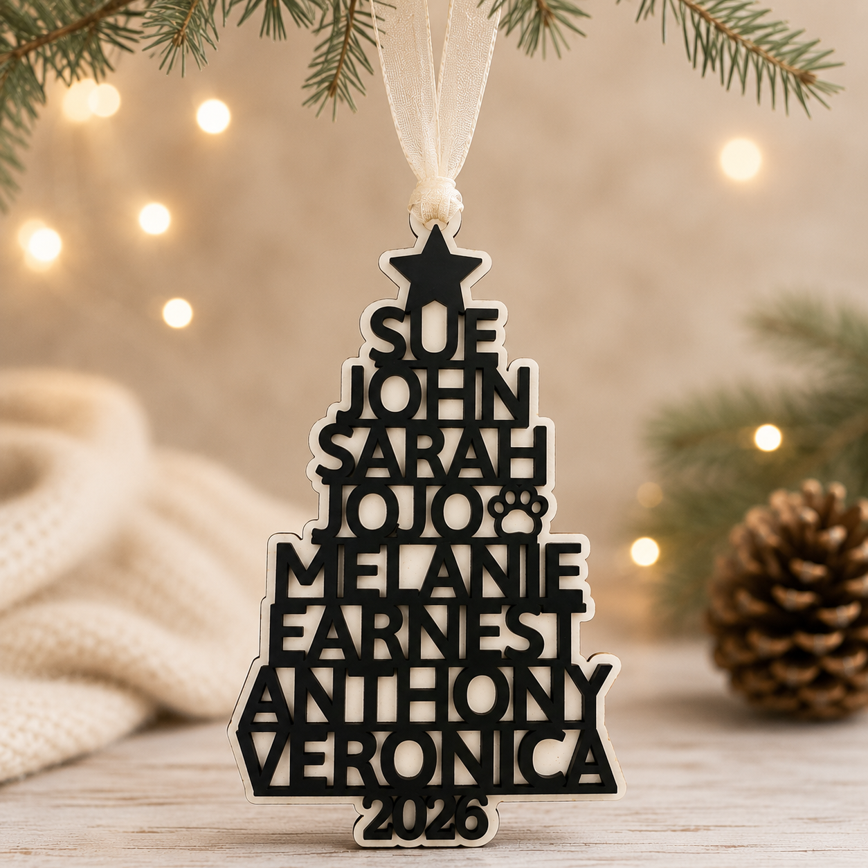 Personalized Family Name Christmas Tree