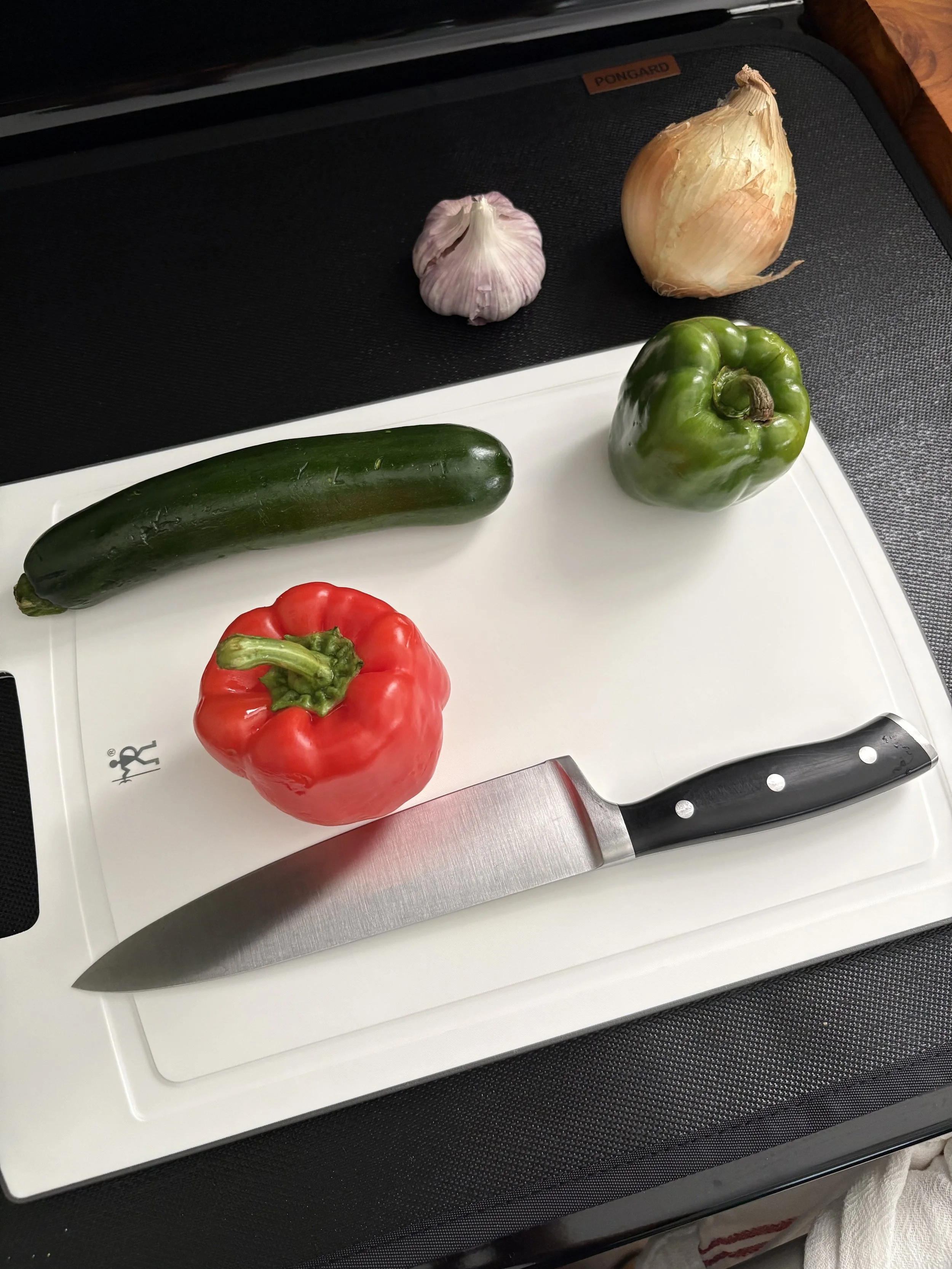 Vegetable on cutting board ready for prep