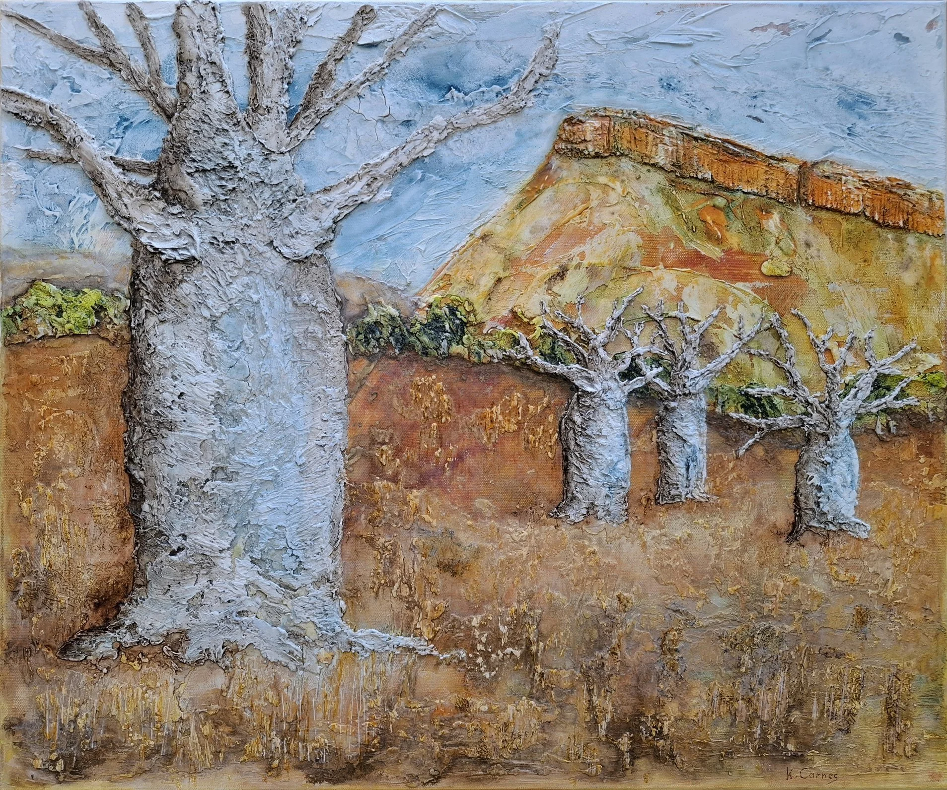 Karin Carnes BOAB GATHERING mixed media 50x60cm.jpg