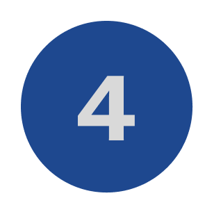 A blue circular sign with the white number four in the center.