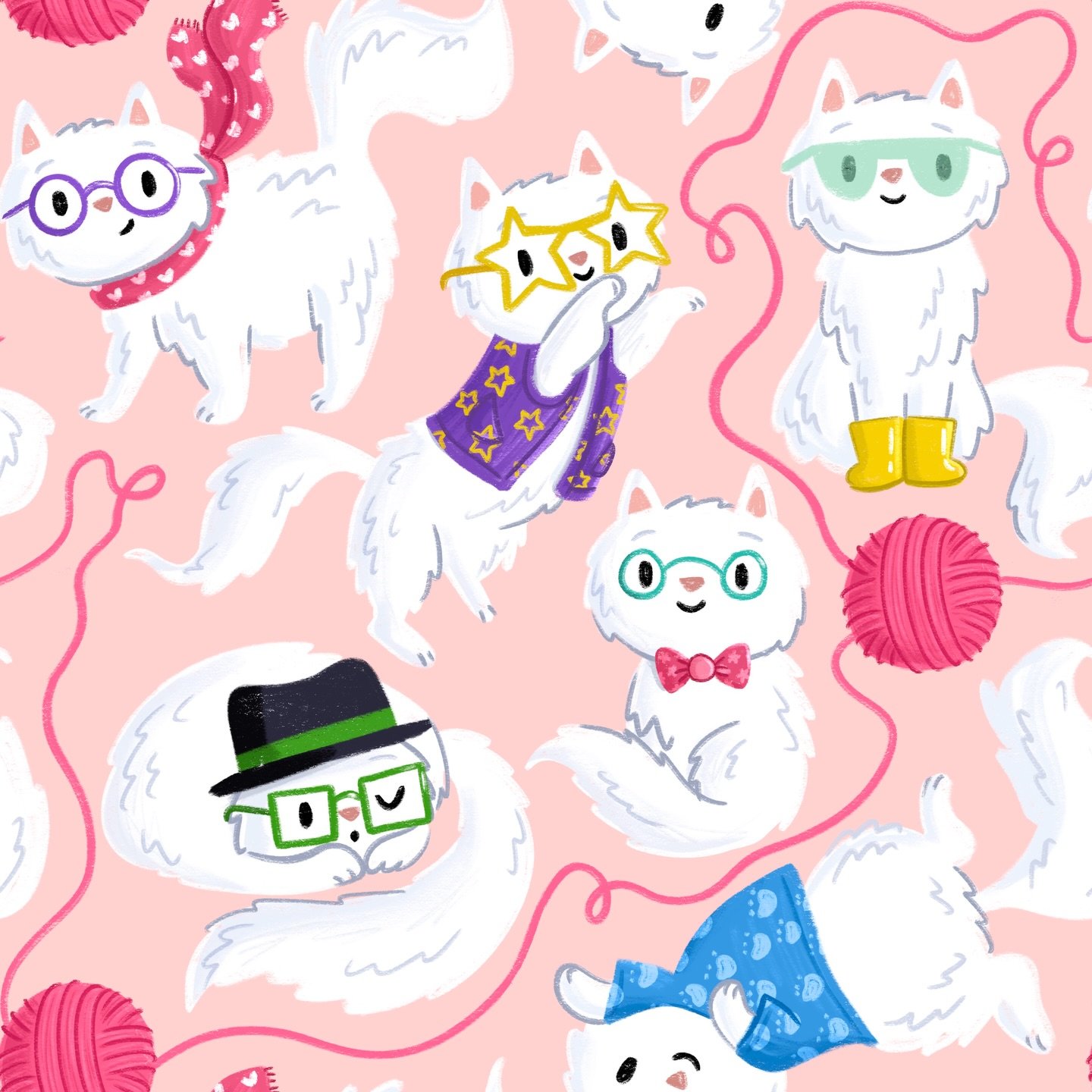 This pattern is puuurr-fect for a cat lover! 🐱 
.
.
#picturebookillustration #illustration #kidlit #fashiondesigner #patterndesign @brightagencypublishing @brightagencylicensing