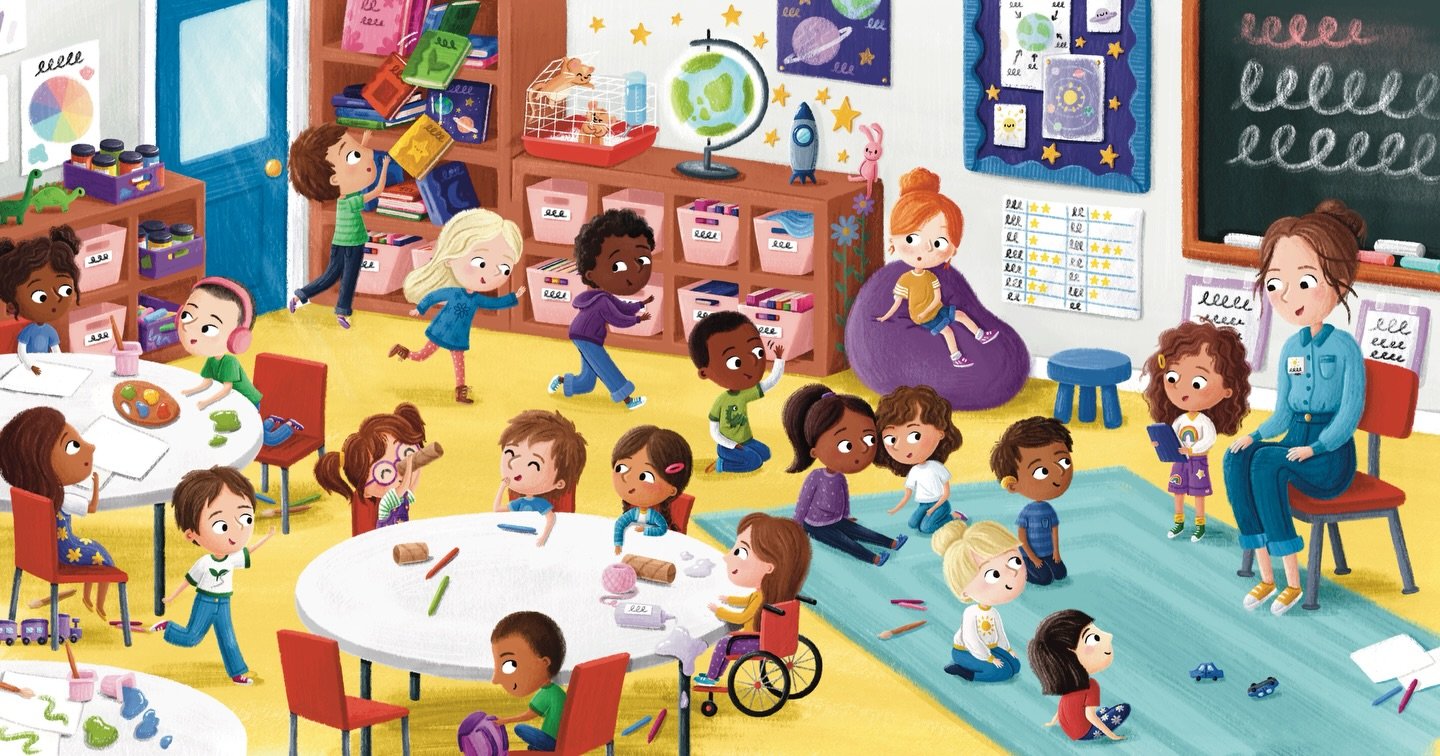 This was some of the sample artwork I did for How To Train Your Teacher whilst the desired look of the book was figured out. The main feedback among others was making the class a younger age! Scroll for the original >>

From &lsquo;How To Train