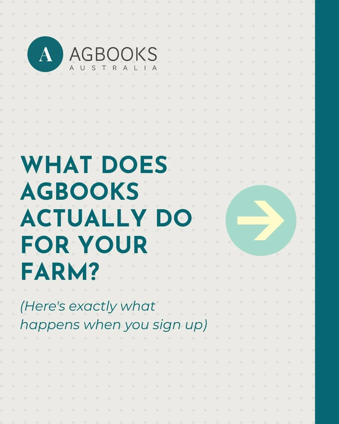 Exactly what it says on the tin. 👆

Year-round bookkeeping built specifically for Australian agriculture. so you always know where your operation stands.

Now open.

👉 agbooks.com.au